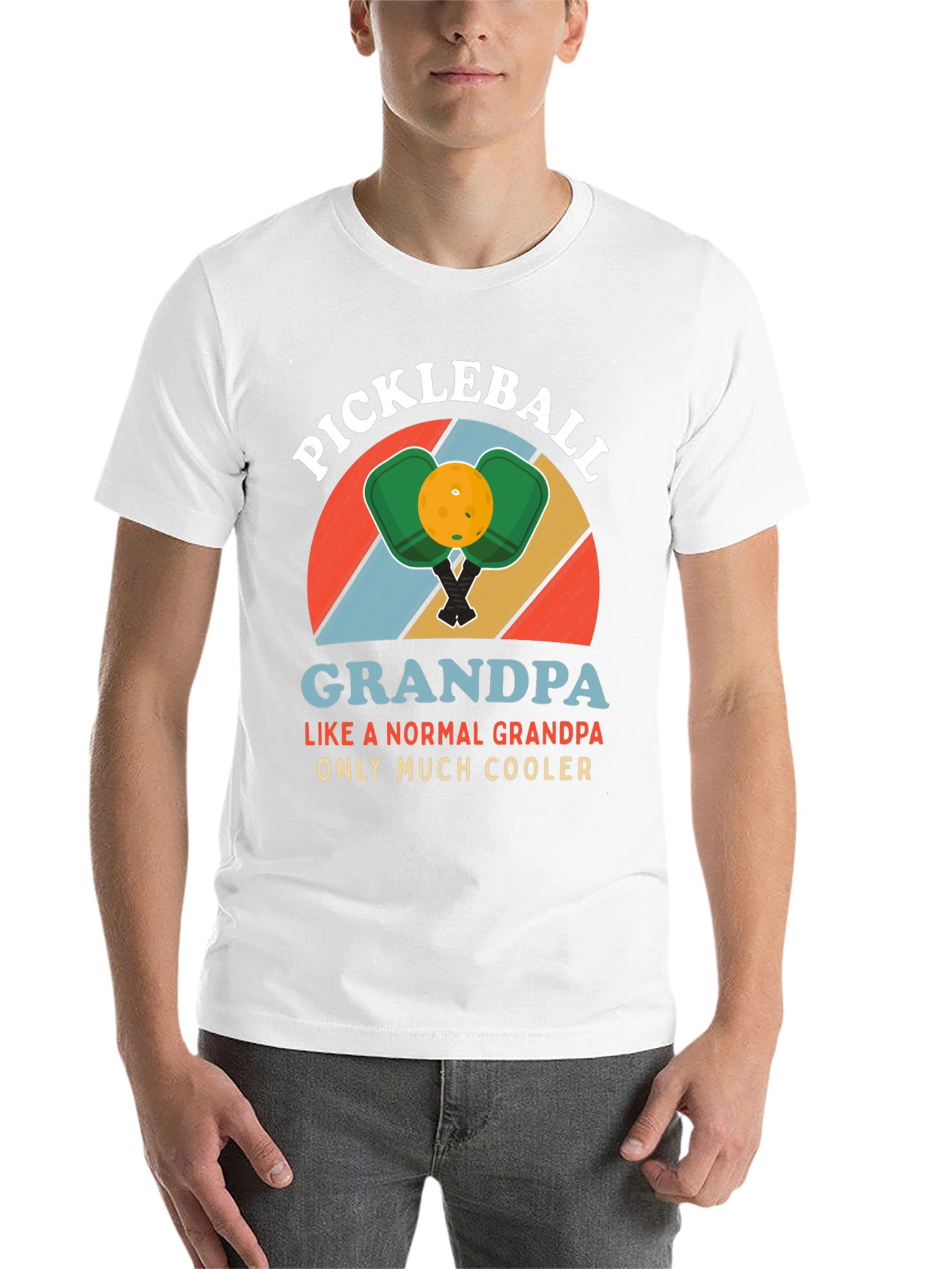 Black Pickleball Grandpa T-Shirt - Much Cooler Than Normal! view 14