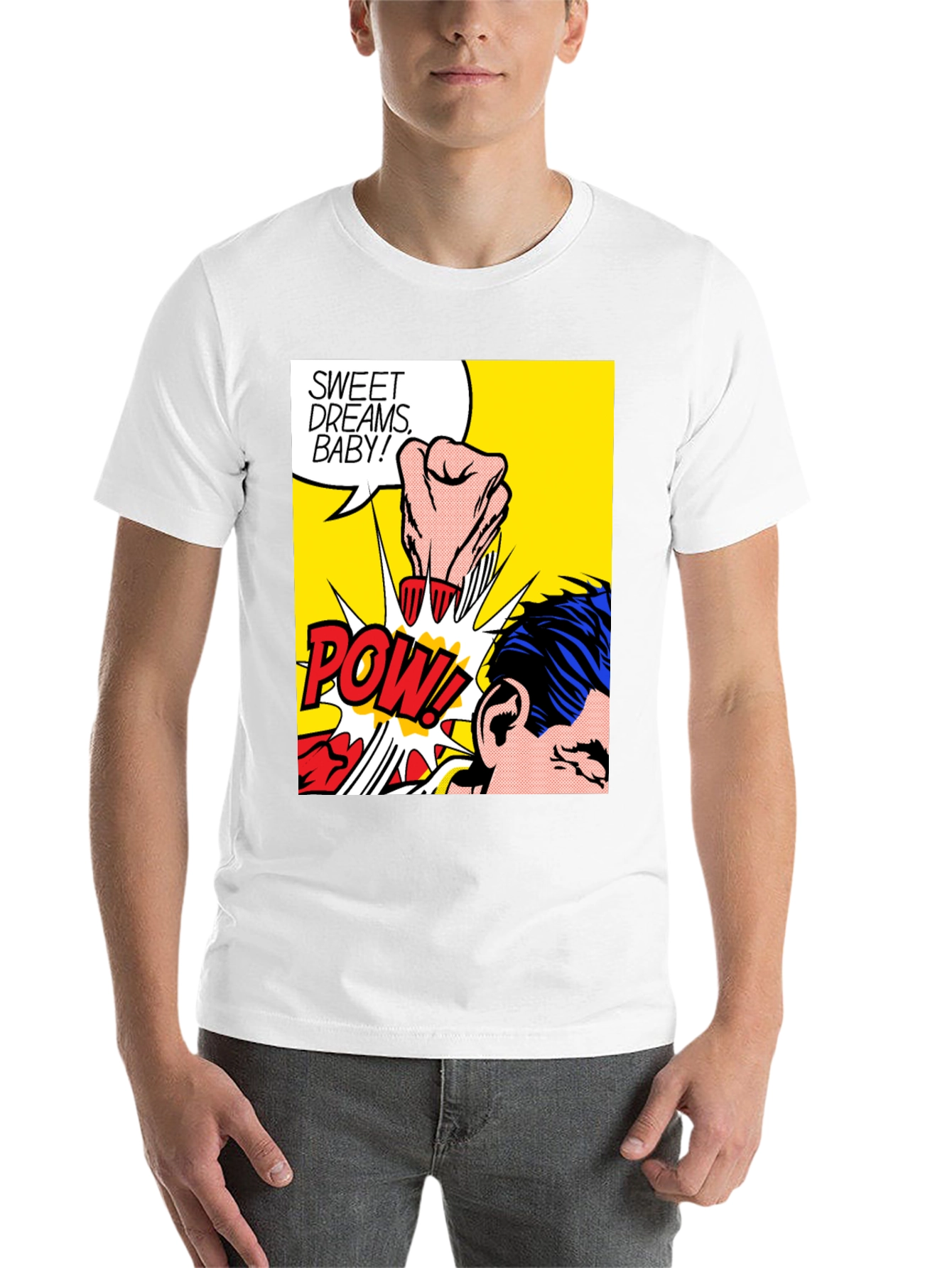 Black Pop Art Pow! Graphic T-Shirt view 14