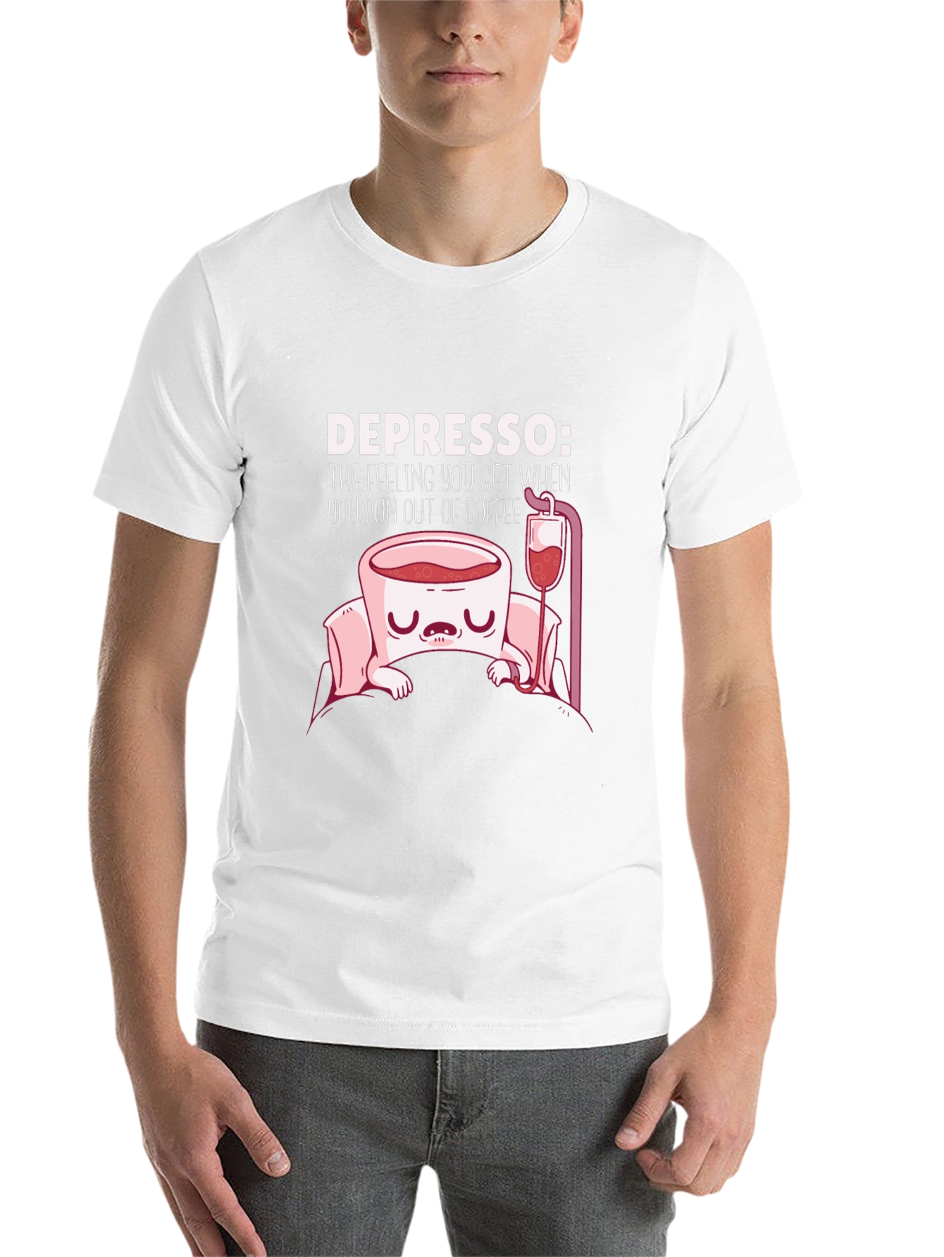 Black Depresso Funny Coffee T-Shirt view 14