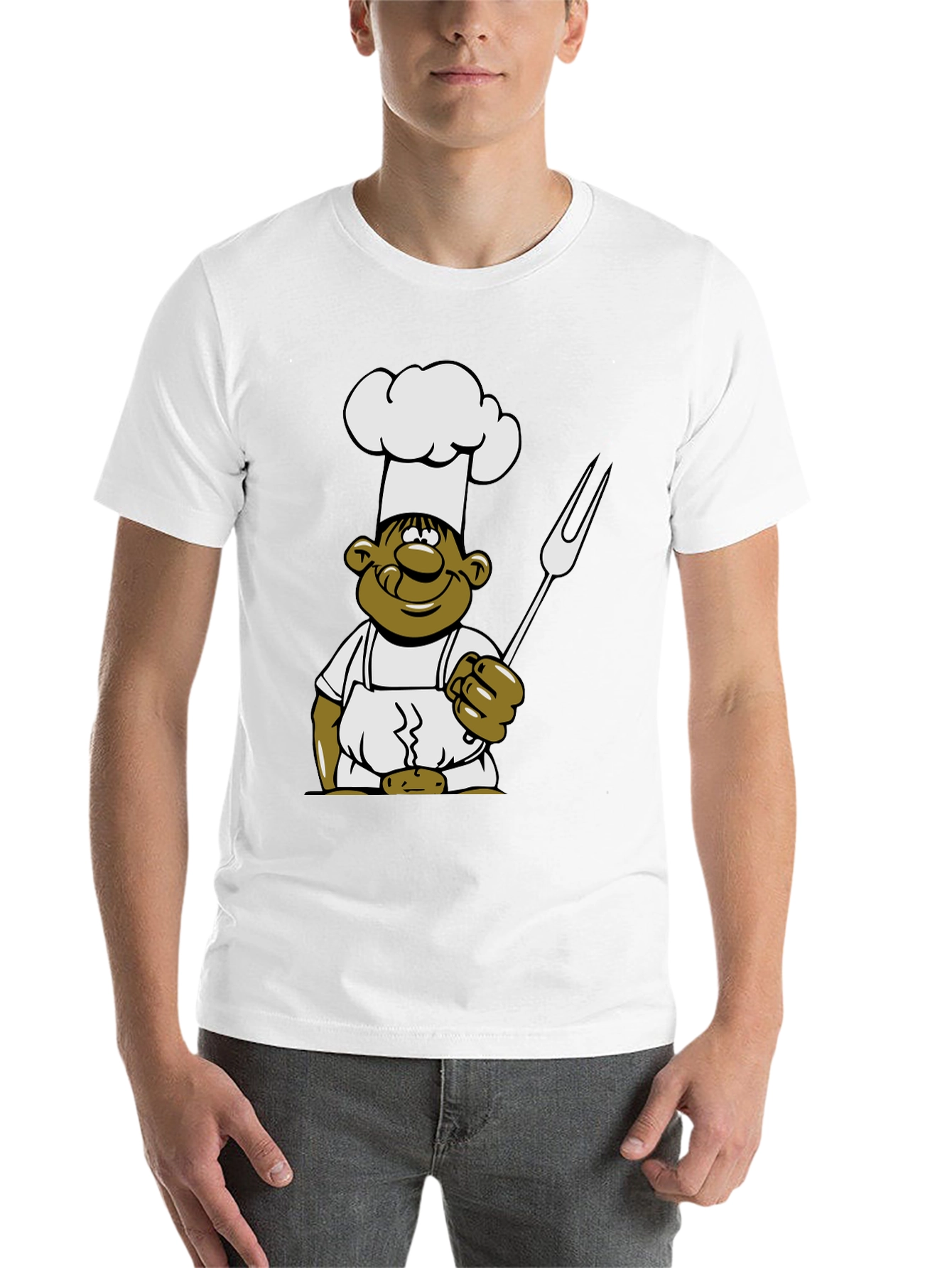Black Chef Cartoon Graphic T-Shirt - Black view 14