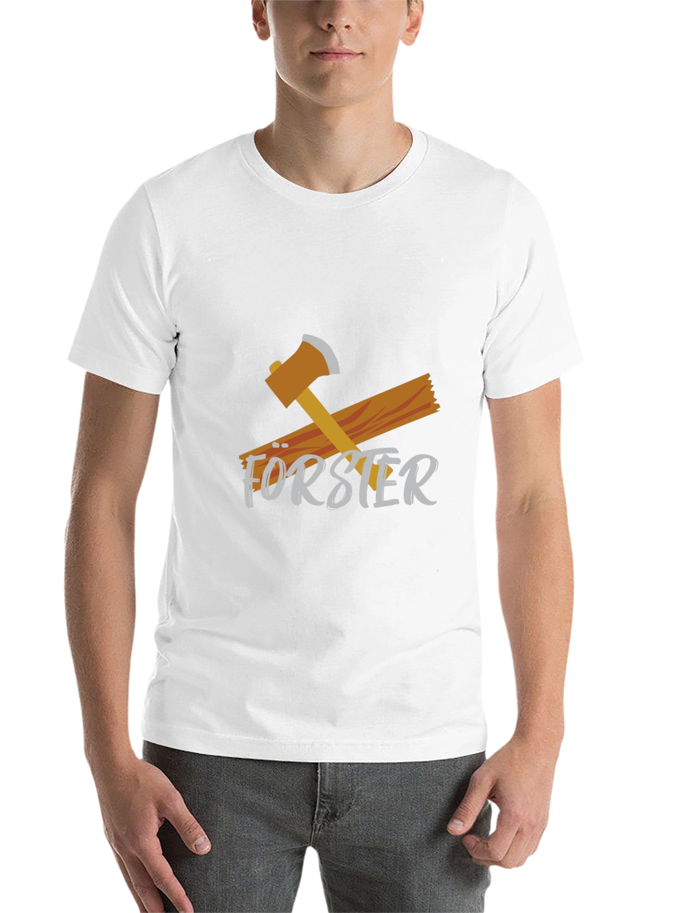 Black Forster Lumberjack T-Shirt - Axe Wood Graphic Tee view 14