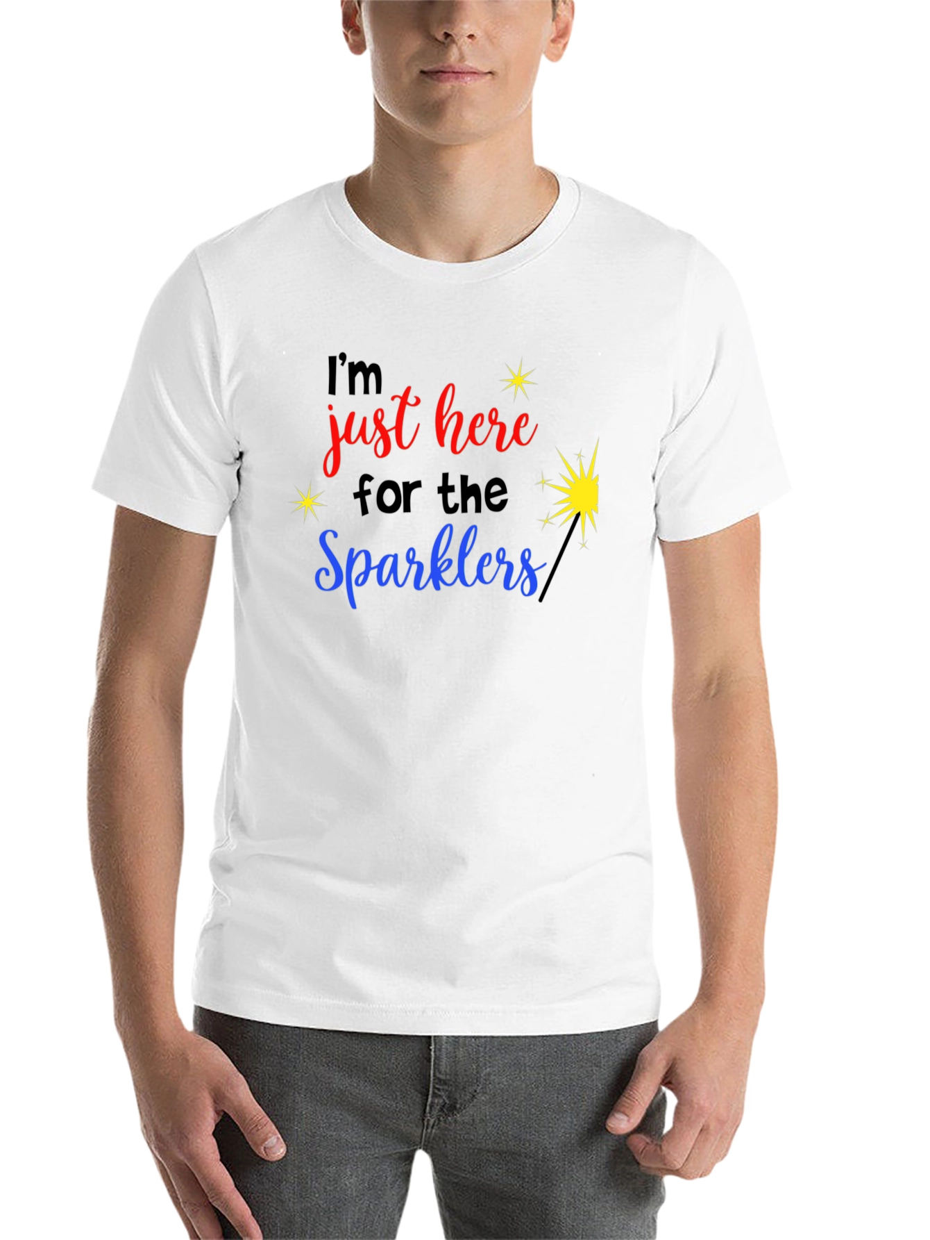 Black I'm Just Here for the Sparklers Graphic T-Shirt view 14