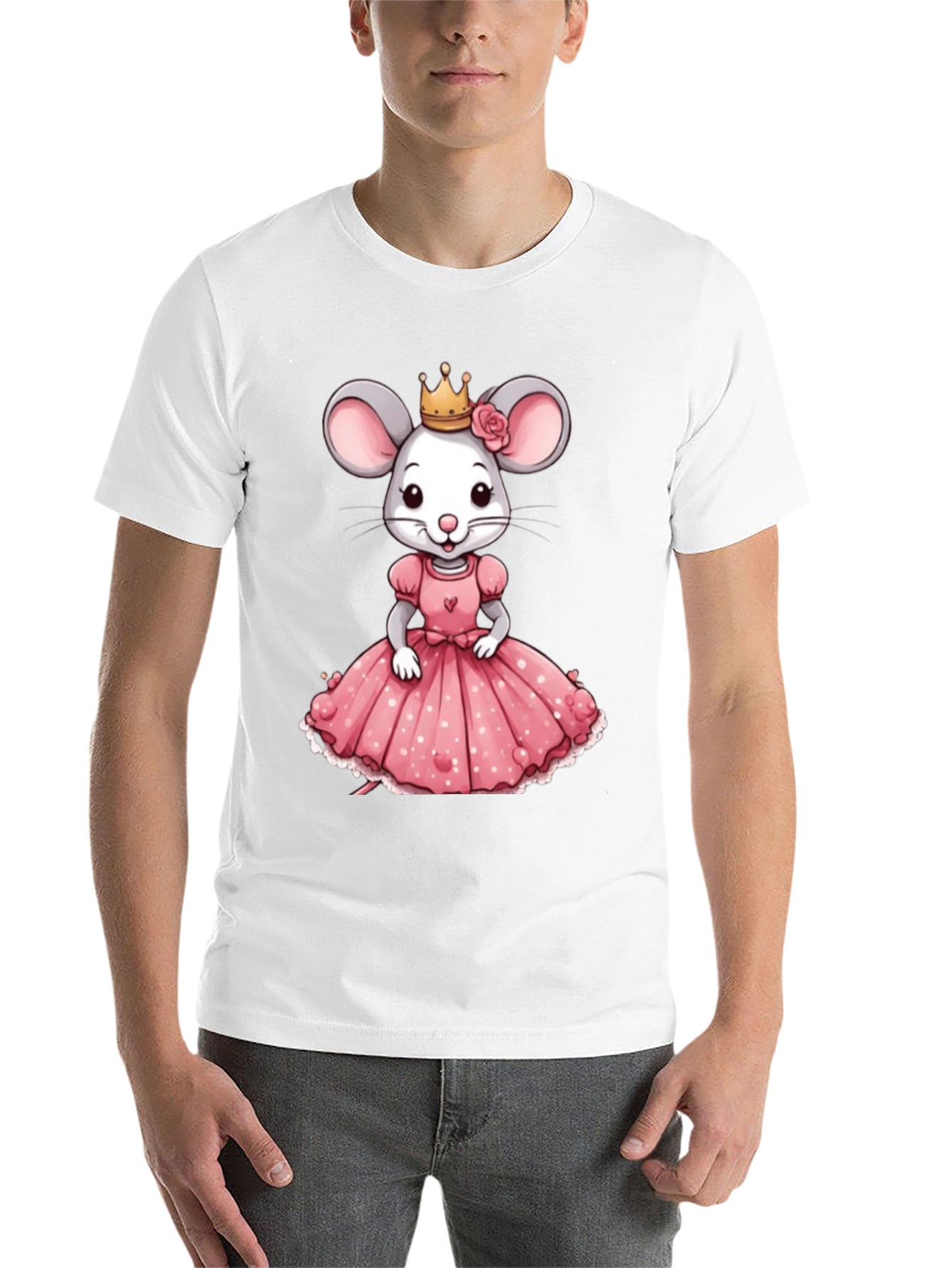 Black Cute Mouse Princess T-Shirt - Cartoon Mouse view 14
