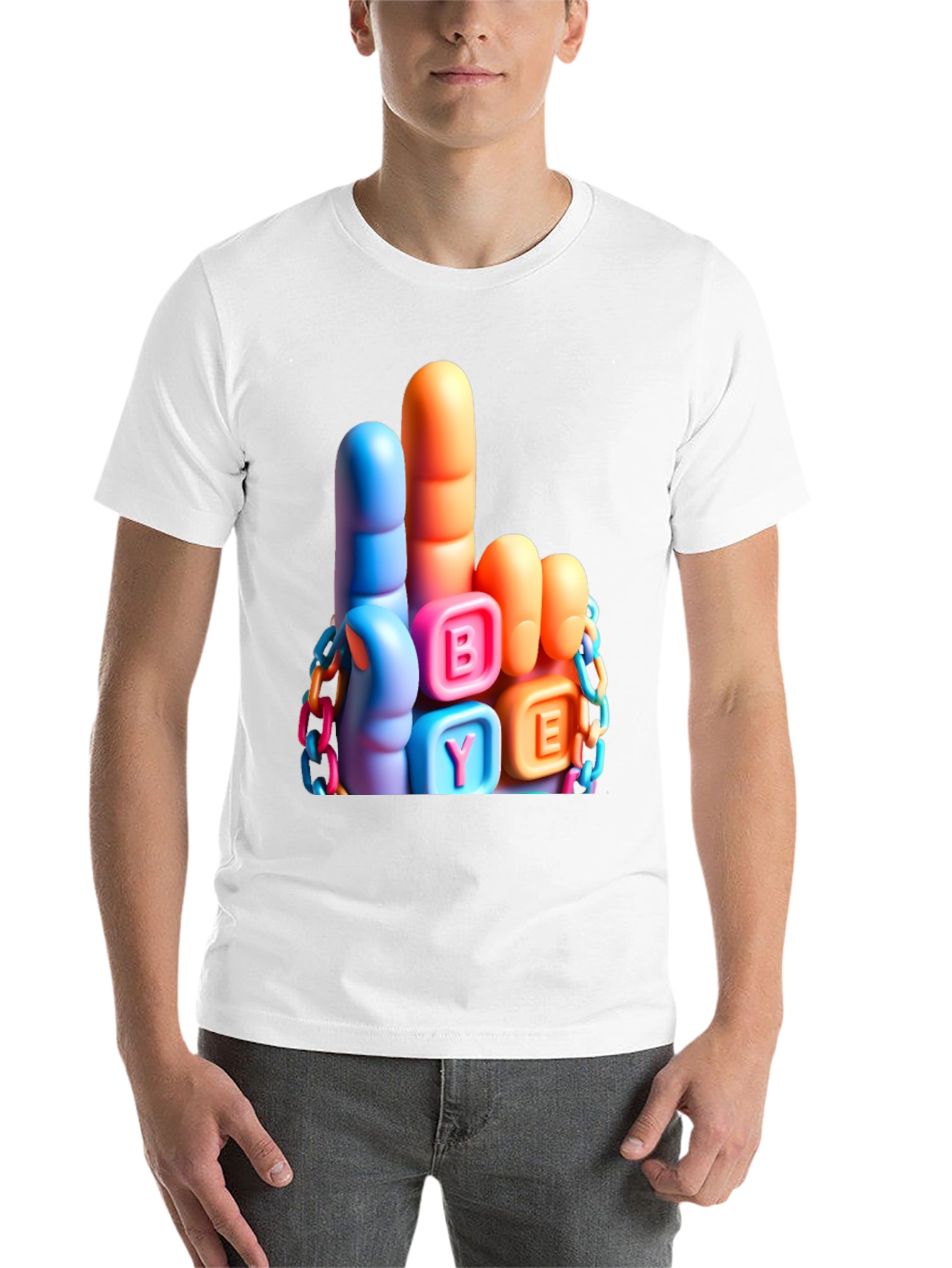 Black Funny BYE Middle Finger T-Shirt view 14
