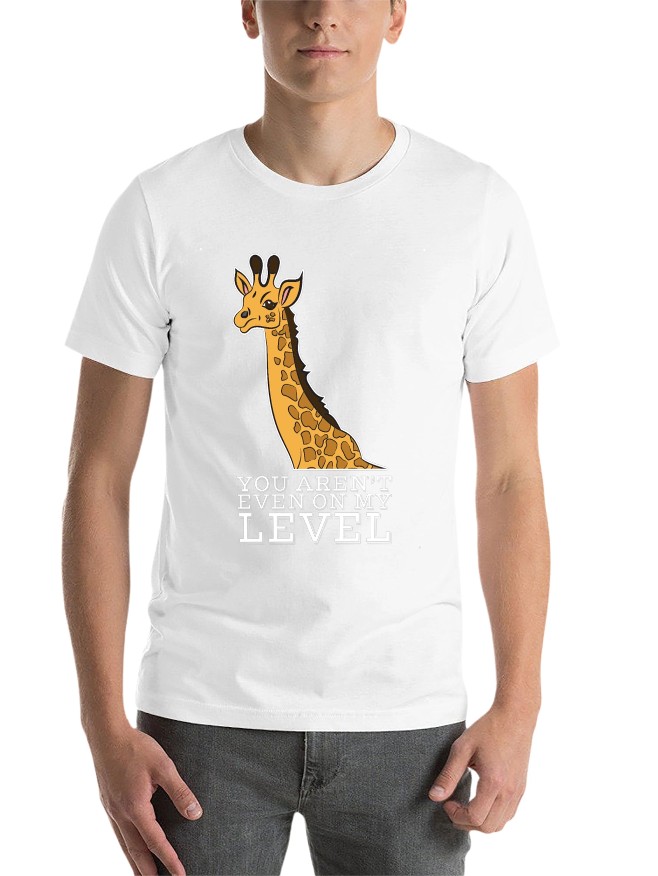Black Giraffe T-Shirt - You Aren't Even On My Level - Black view 14