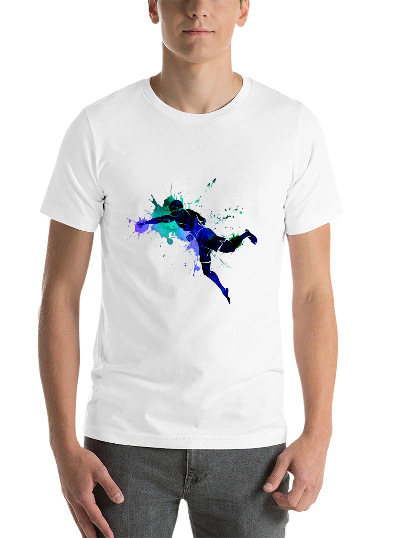 Black Abstract Athlete Graphic Tee view 14