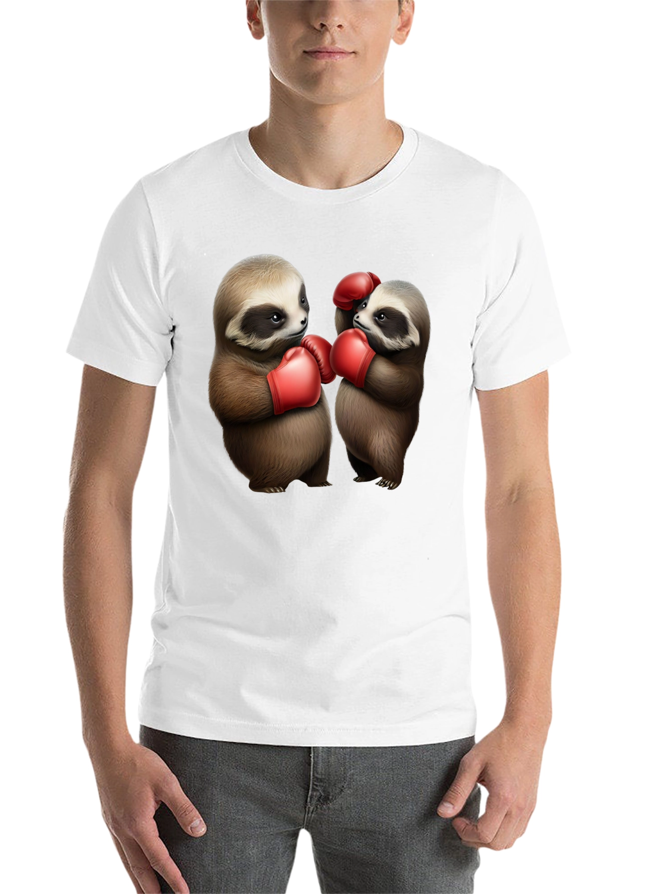 Black Sloth Boxing T-Shirt: Funny Animal Tee view 14