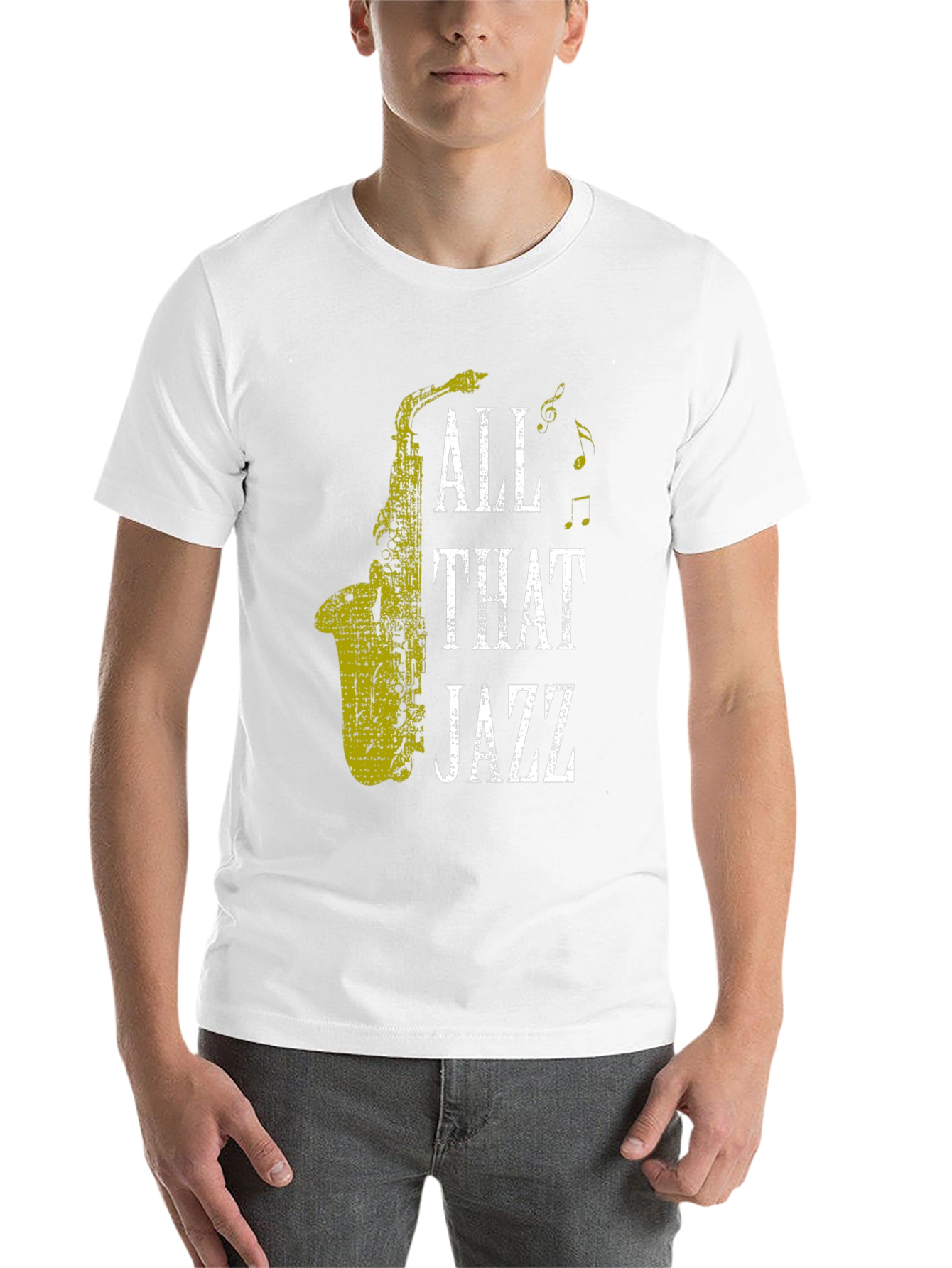 Black All That Jazz Saxophone T-Shirt view 14