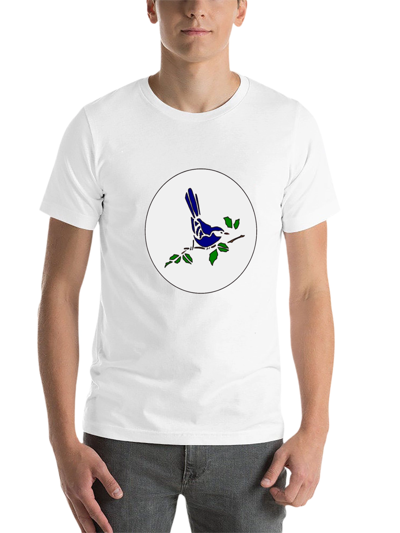 Black Bird on Branch T-Shirt - Stylish Graphic Tee view 14