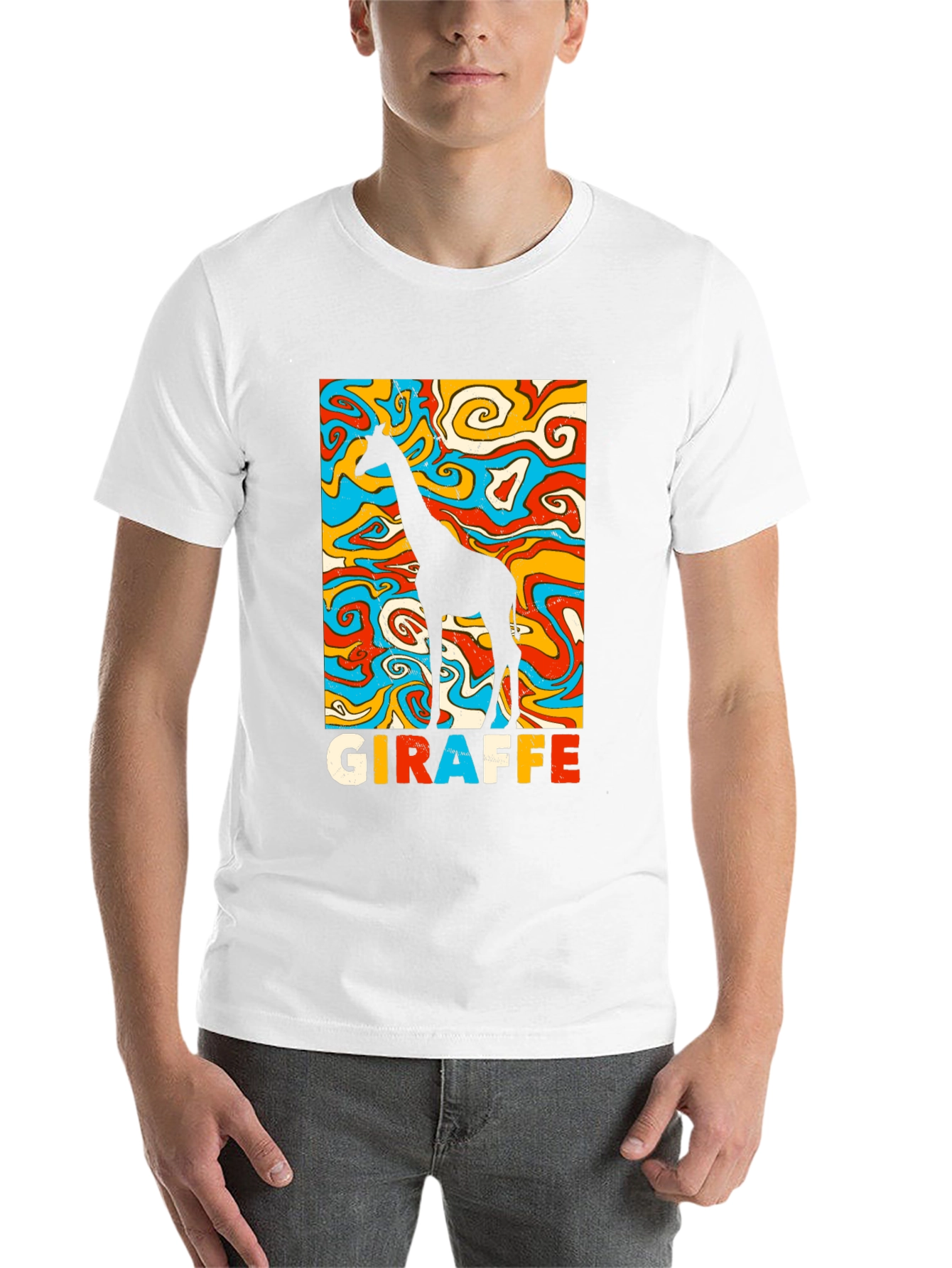 Black Groovy Giraffe Graphic Tee - Retro Style view 14
