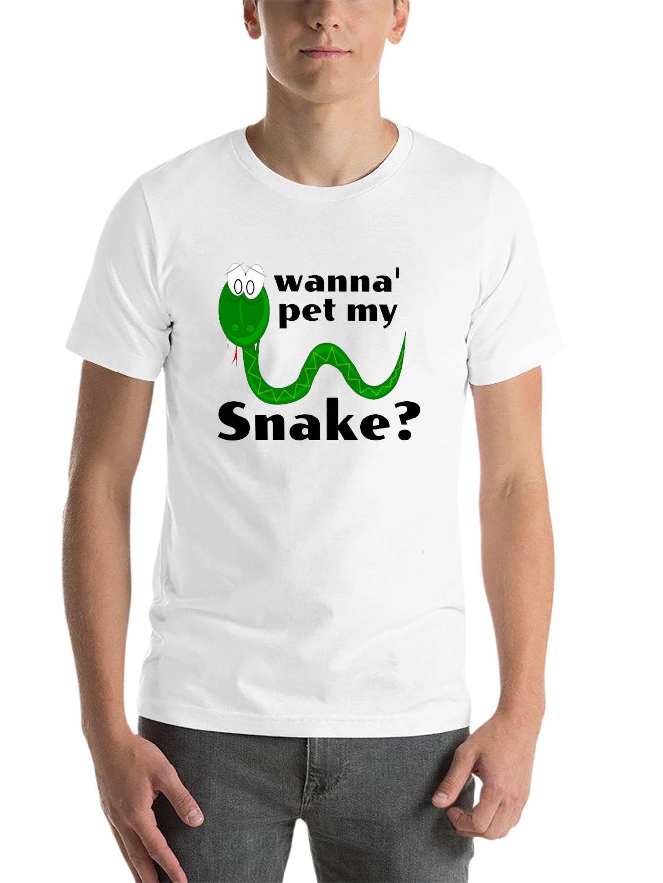 Black Wanna Pet My Snake? Funny Graphic Tee view 14