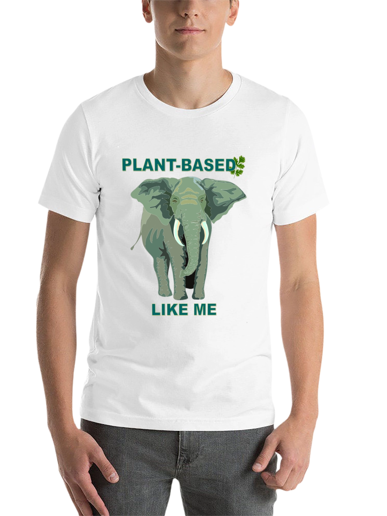 Black Plant-Based Elephant Graphic Tee view 14