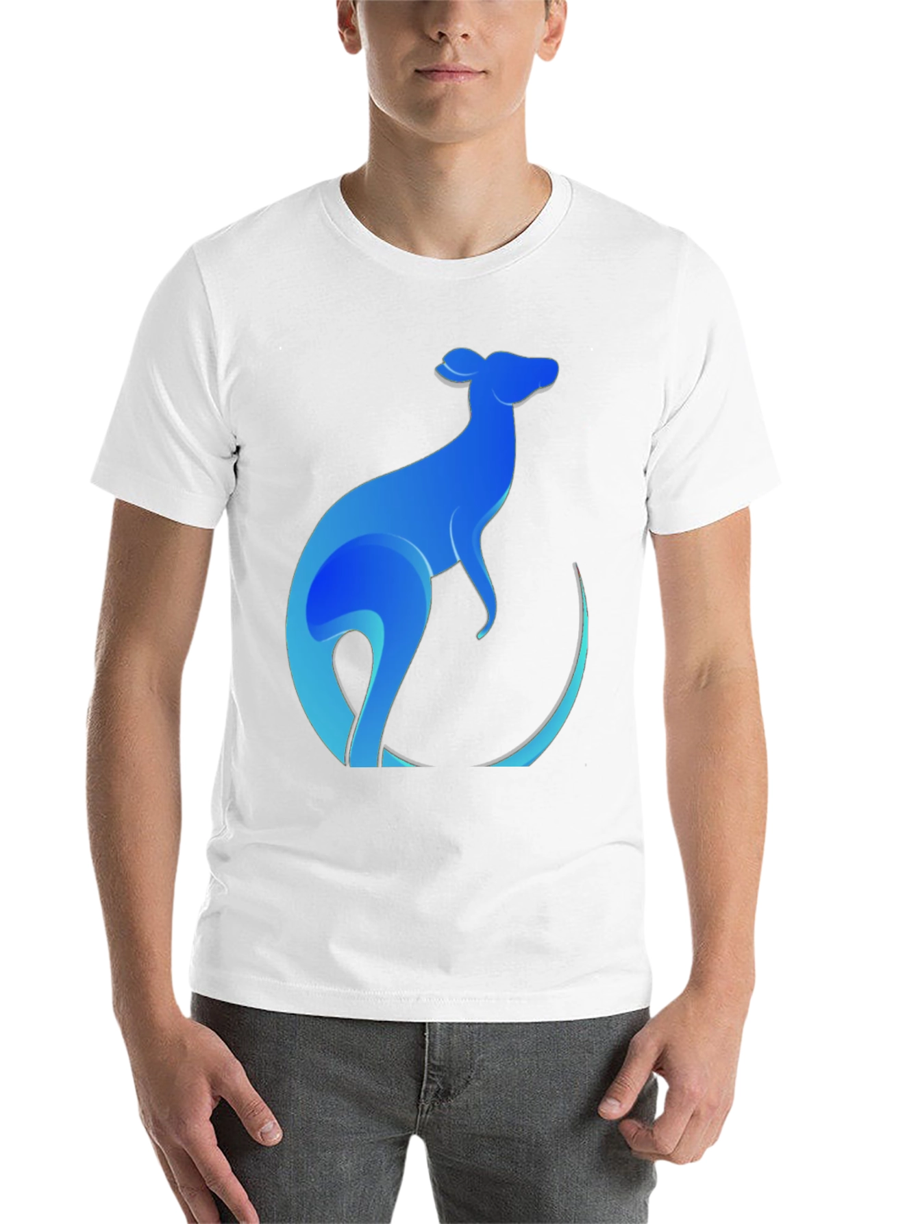 Black Blue Kangaroo Graphic Tee - Men's Black T-Shirt view 14