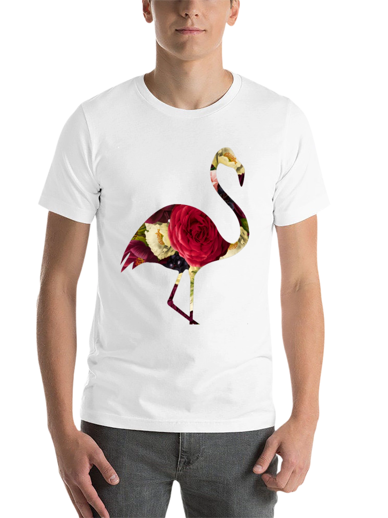 Black Floral Flamingo Graphic Tee - Black view 14