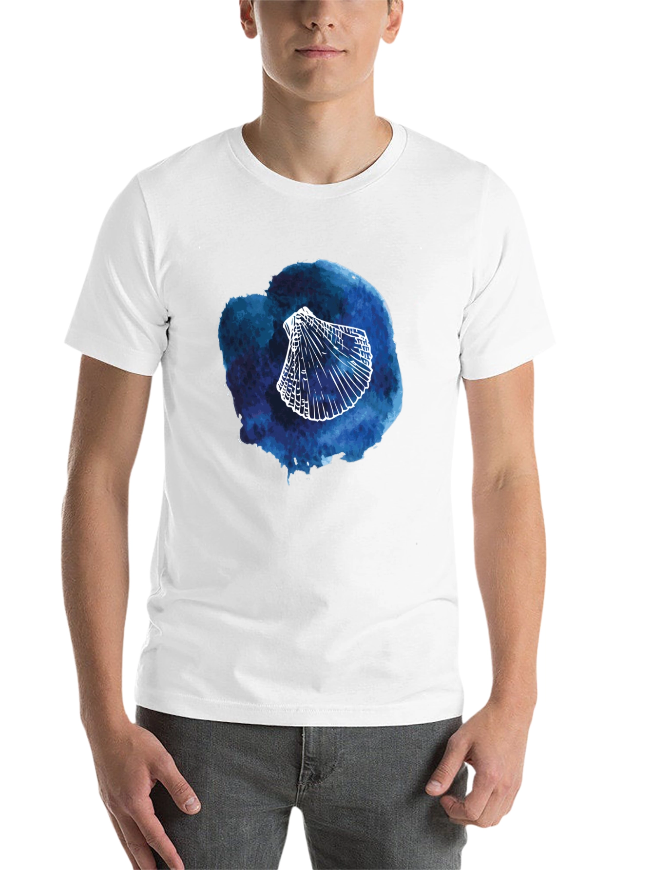 Black Watercolor Seashell Graphic T-Shirt view 14