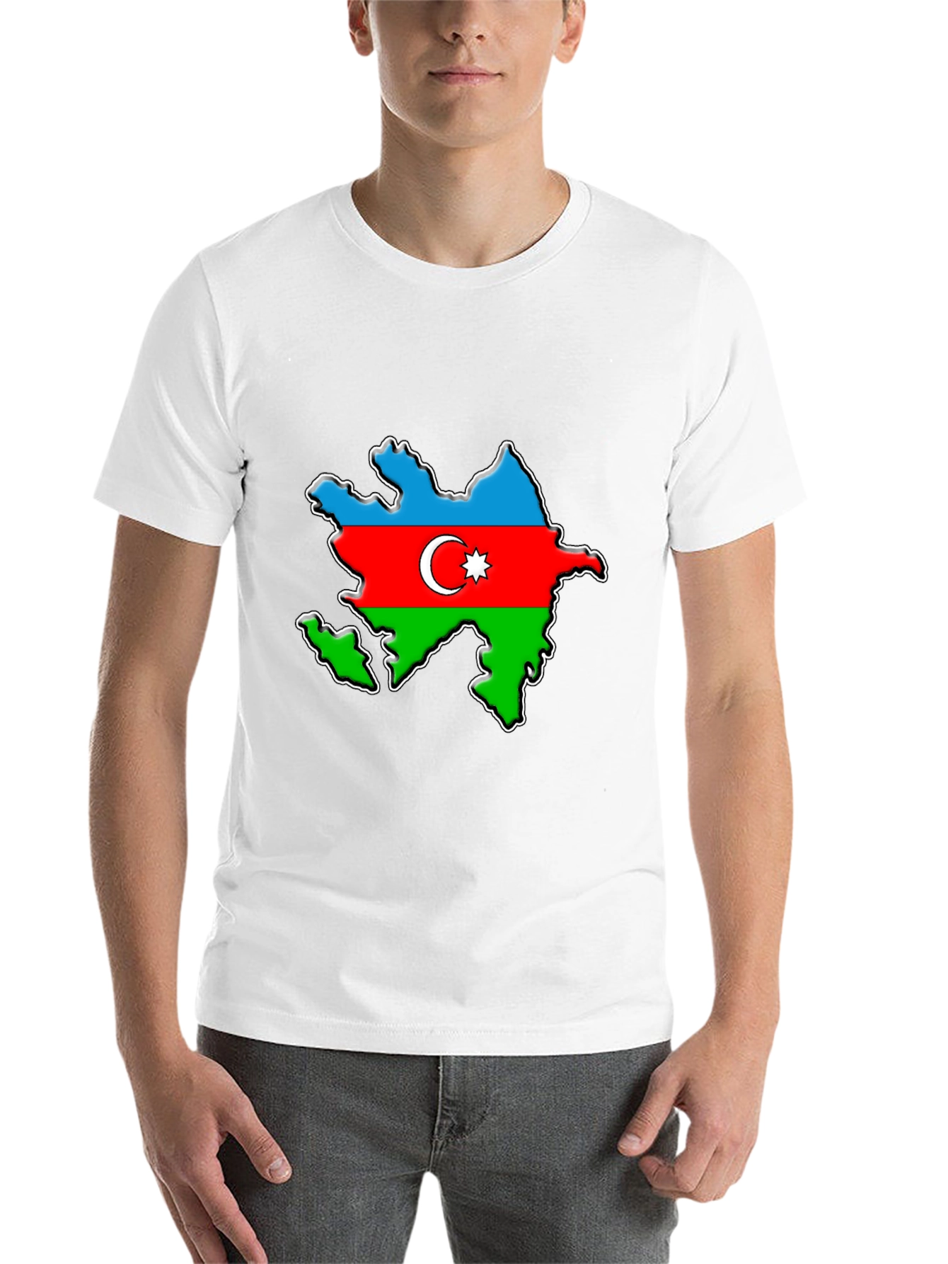 Black Azerbaijan Flag Map T-Shirt - Patriotic Pride Tee view 14