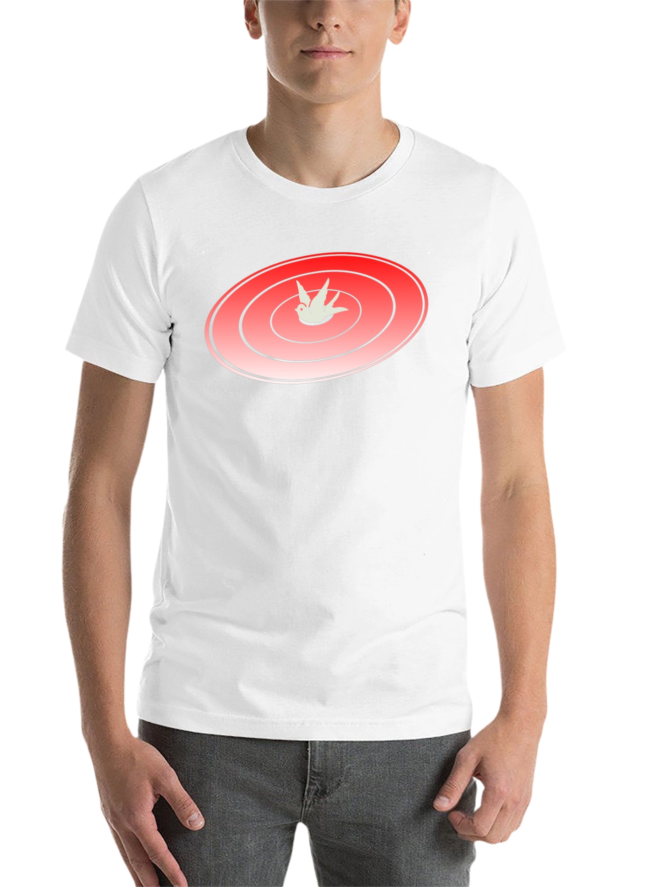 Black Red Target with Bird Graphic T-Shirt view 14