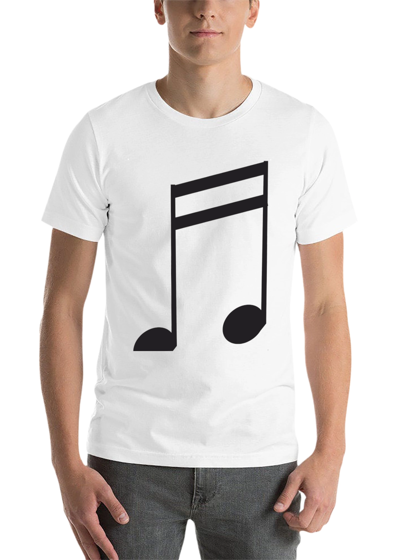 Black Musical Note Graphic Tee - Soft Black Cotton T-Shirt view 14