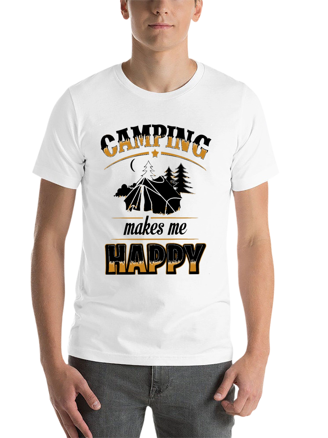 Camping Makes Me Happy Graphic Tee - 14