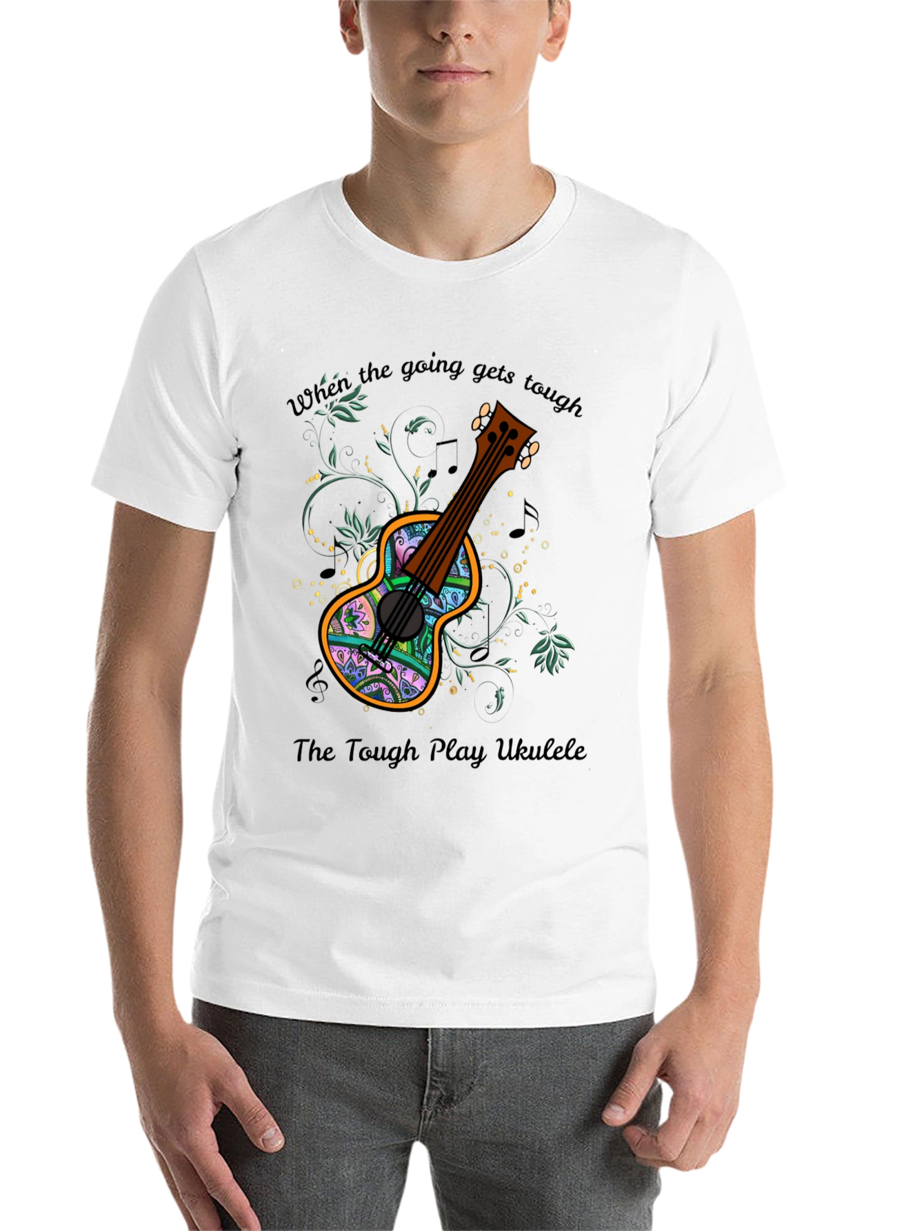 Black Ukulele Graphic Tee - When the Going Gets Tough view 14