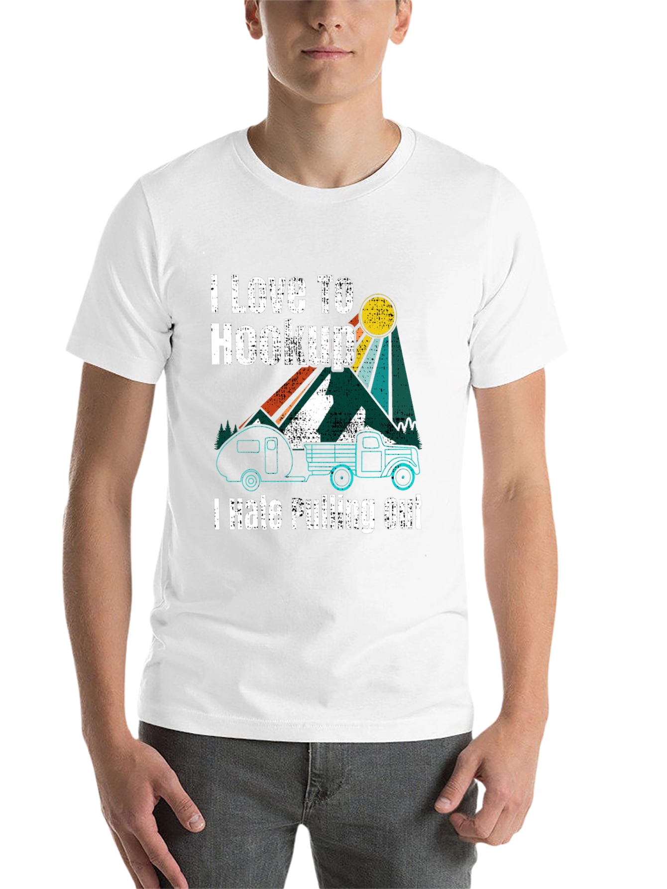 Black I Love To Hookup Funny Camping T-Shirt view 14