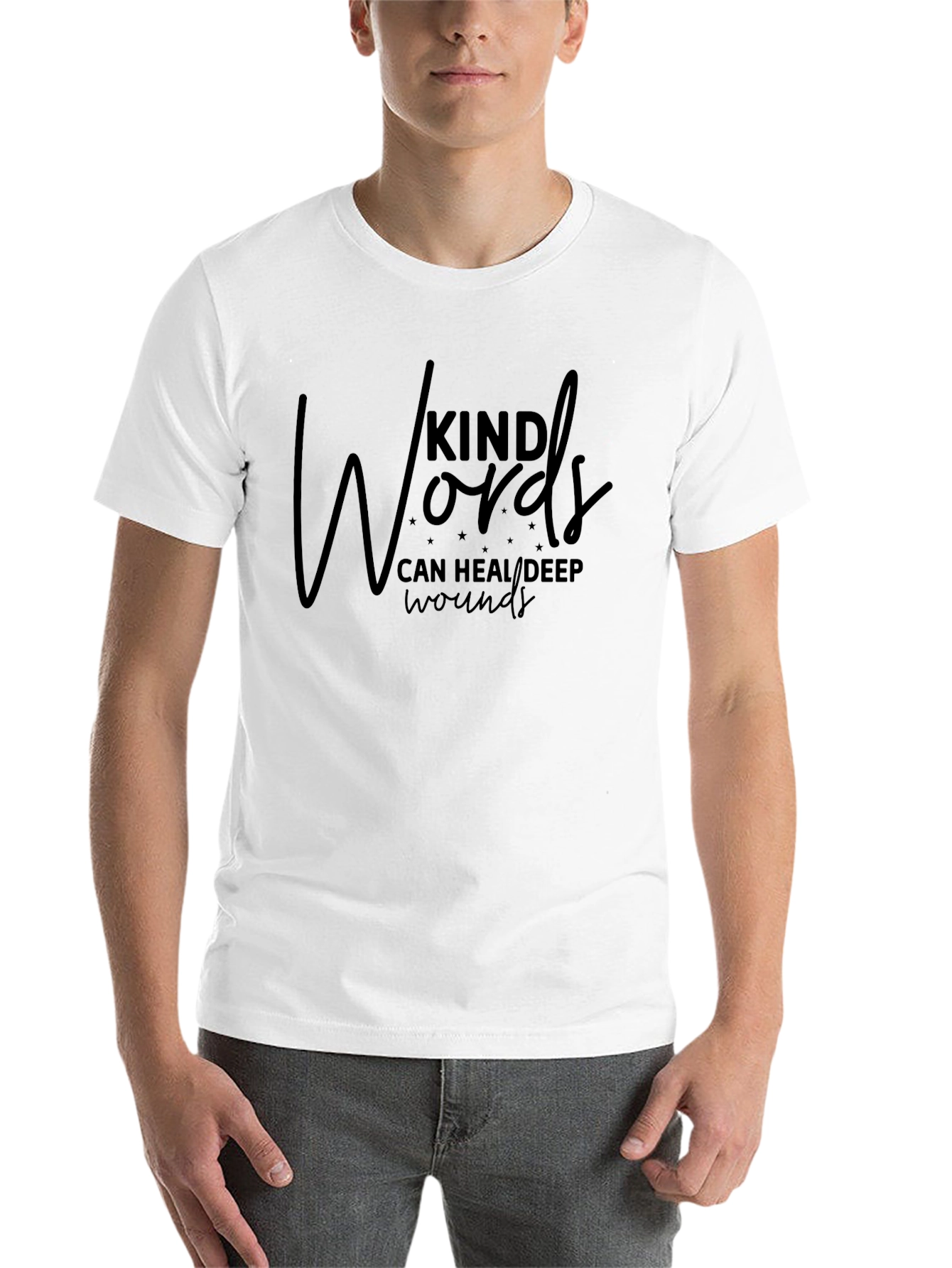 Black Kind Words T-Shirt - Inspirational Graphic Tee view 14