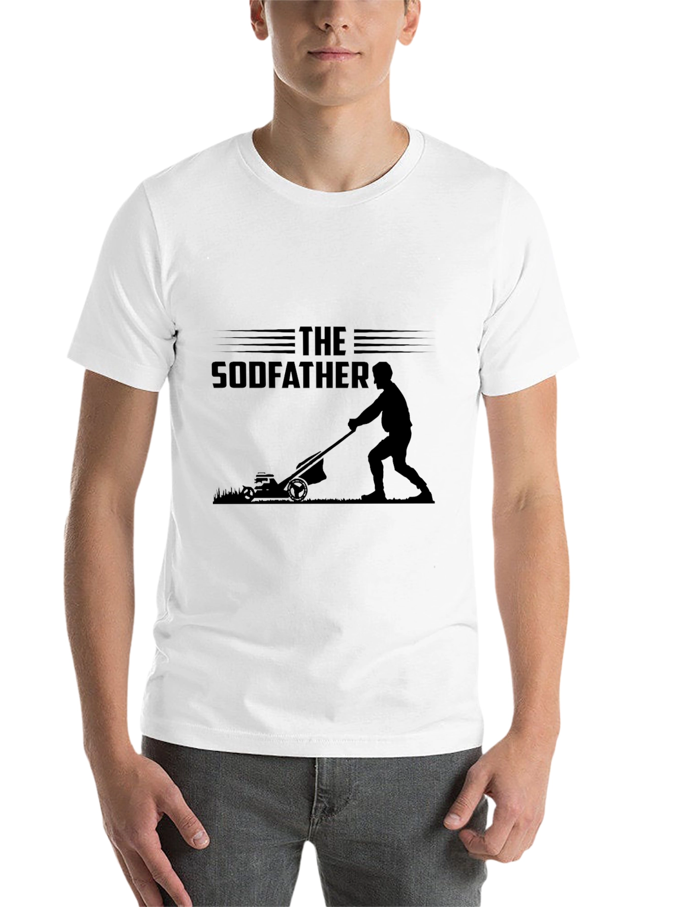 Black The Sodfather Funny Lawn Mowing T-Shirt view 14