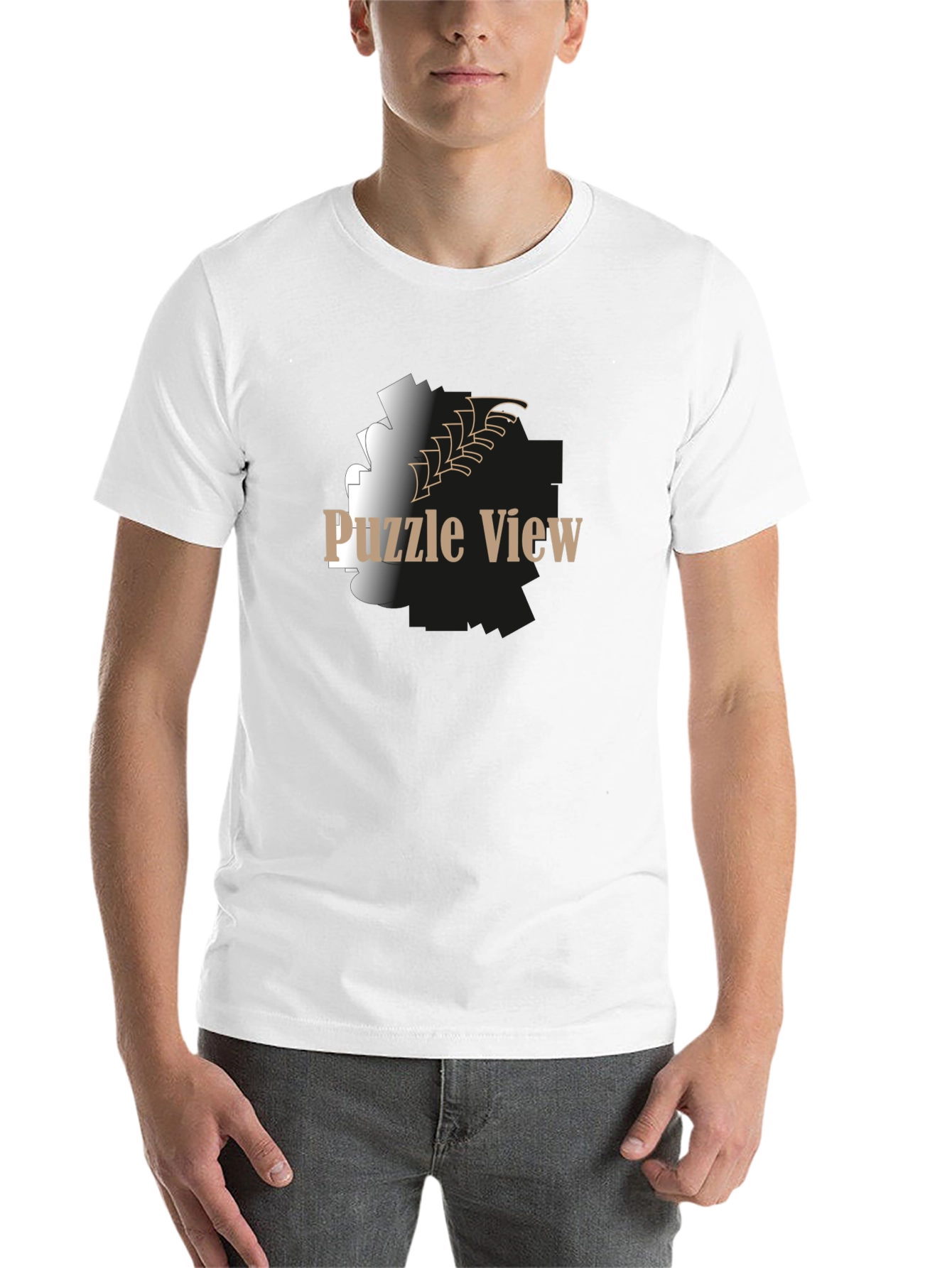 Black Puzzle View Graphic T-Shirt view 14