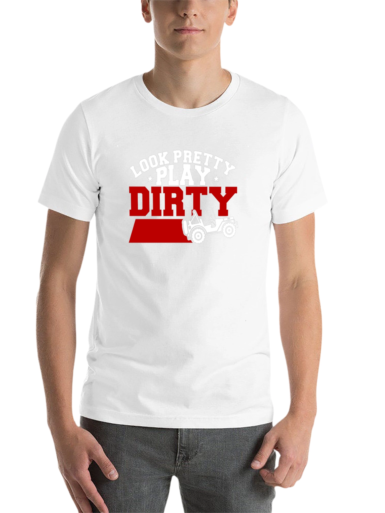 Black Look Pretty Play Dirty Jeep T-Shirt view 14