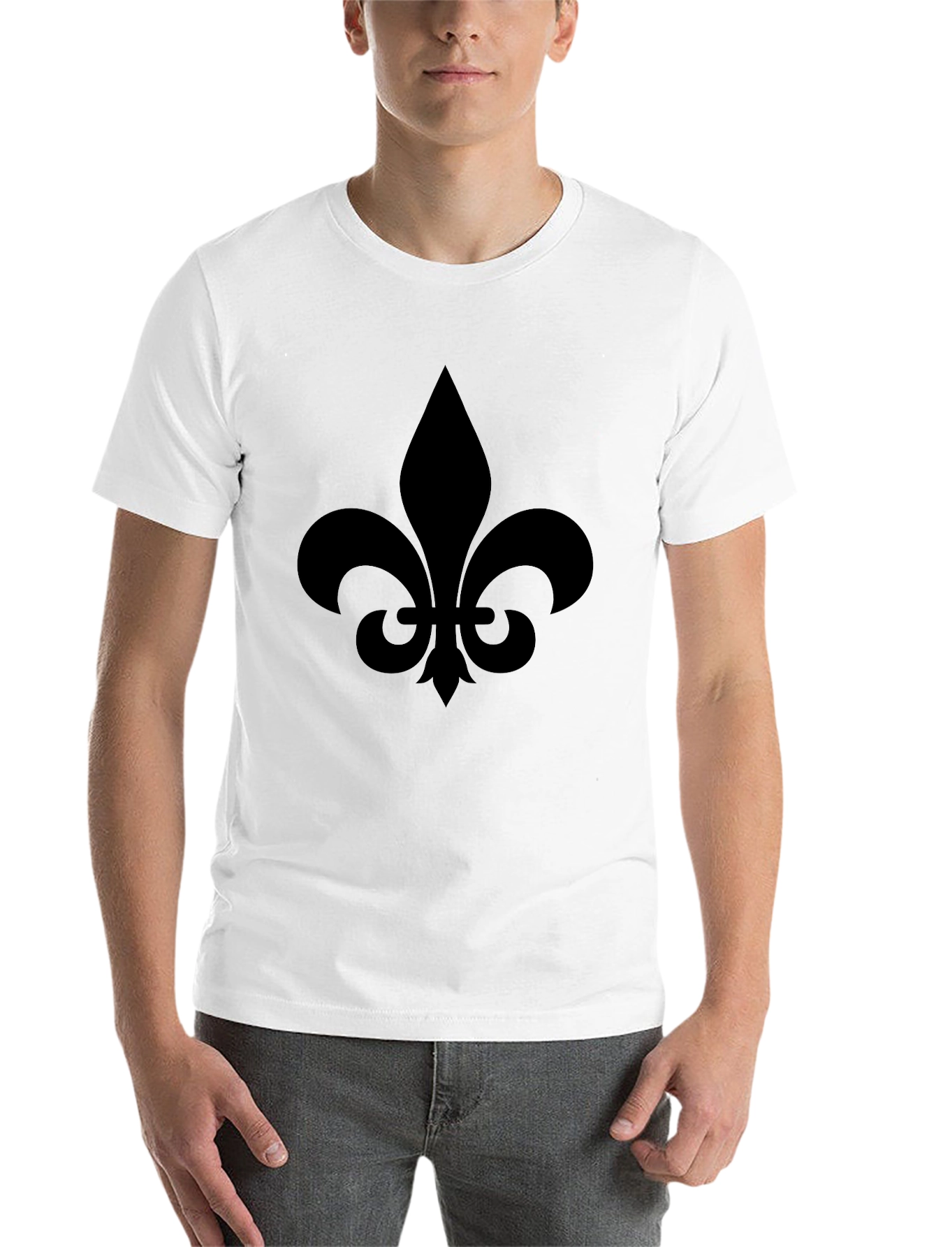 Black Fleur-de-lis Graphic Tee - Black Casual Style view 14