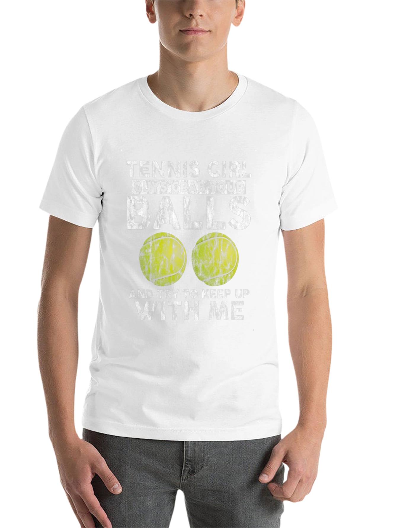 Black Tennis Girl Grab Your Balls Graphic Tee view 14