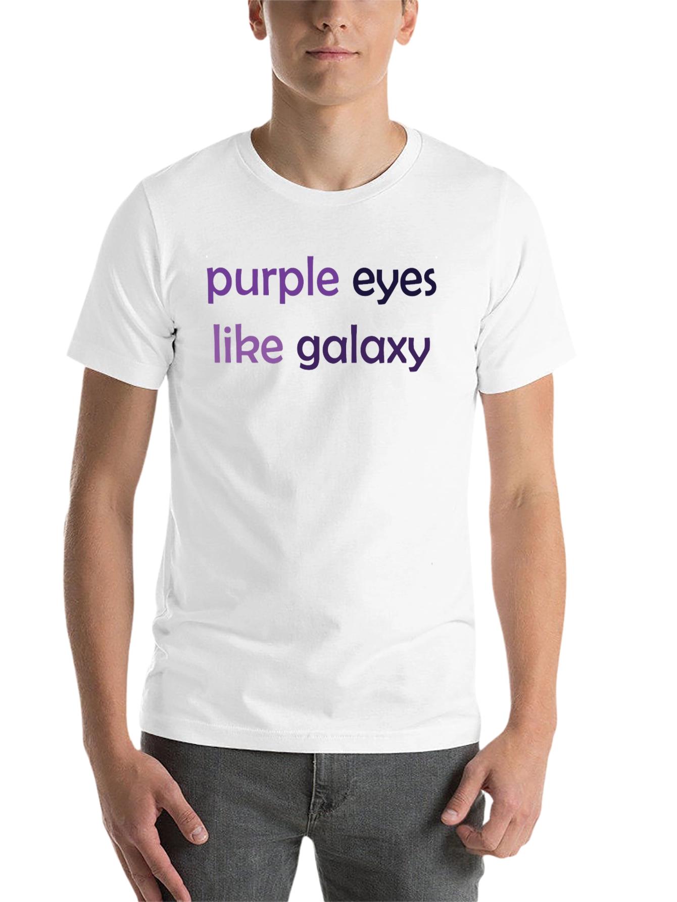 Black Purple Eyes Like Galaxy Graphic Tee view 14