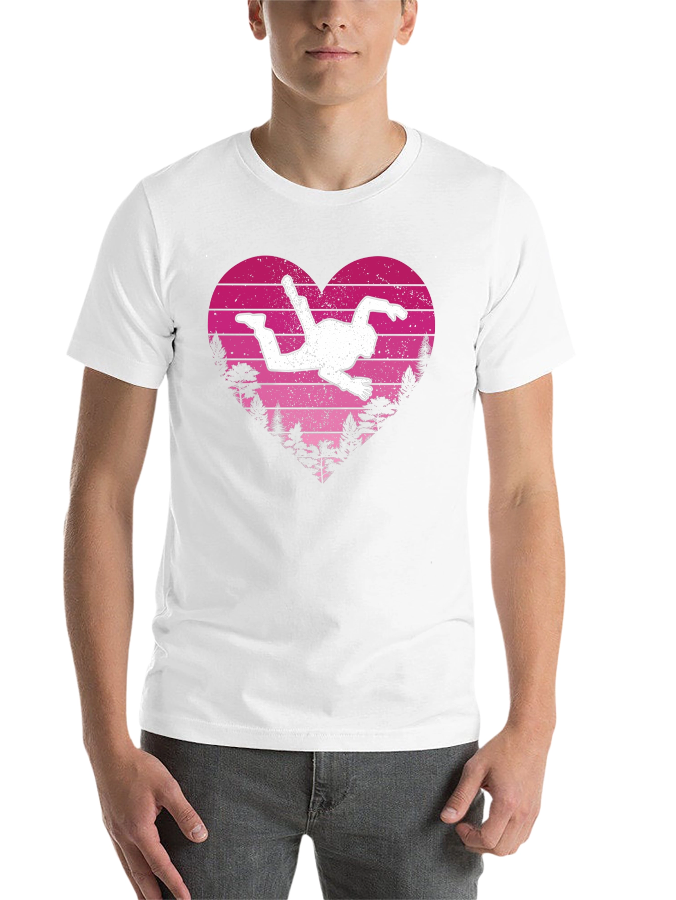 Black Skydiving Heart T-Shirt - Black Tee view 14