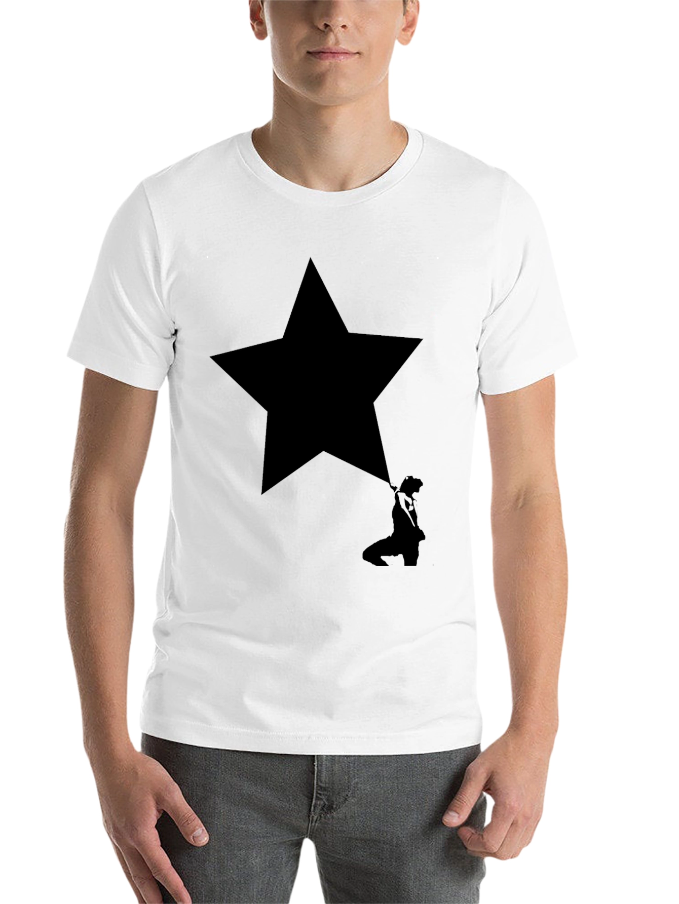Black Star Silhouette Graphic Black T-Shirt view 14