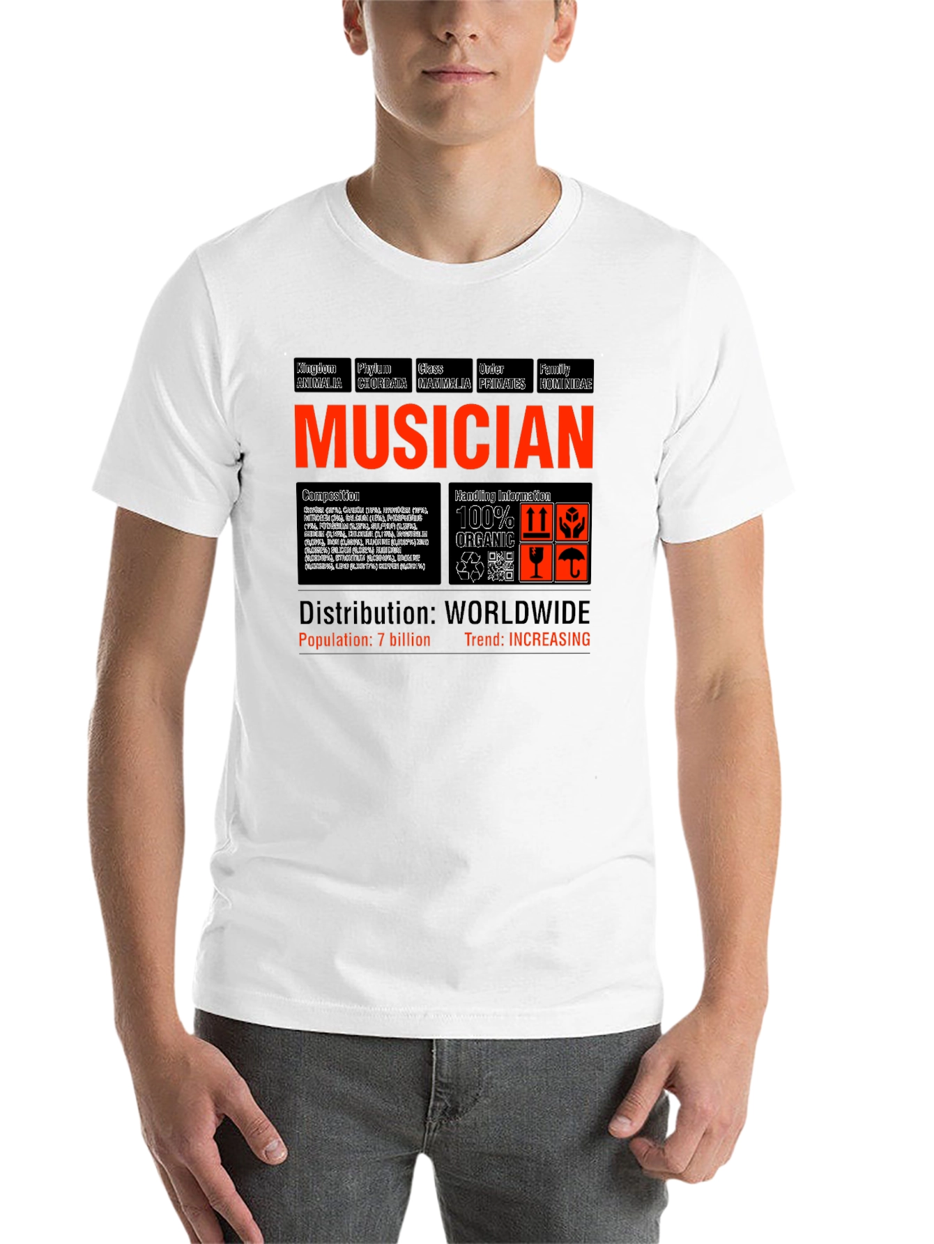 Black Musician Biological Classification Graphic T-Shirt view 14