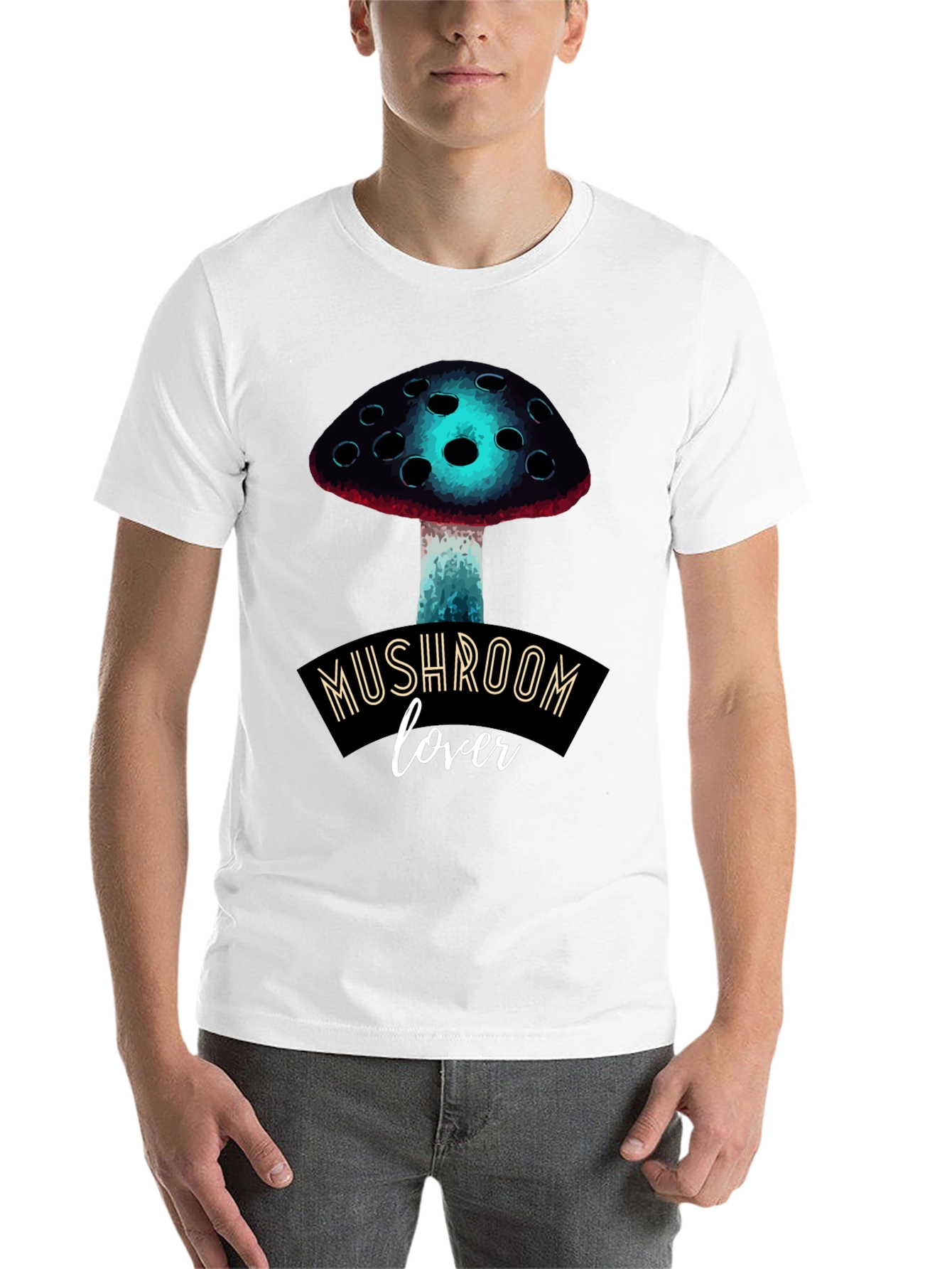 Black Mushroom Lover Graphic Tee - Funky Fungi Fashion view 14