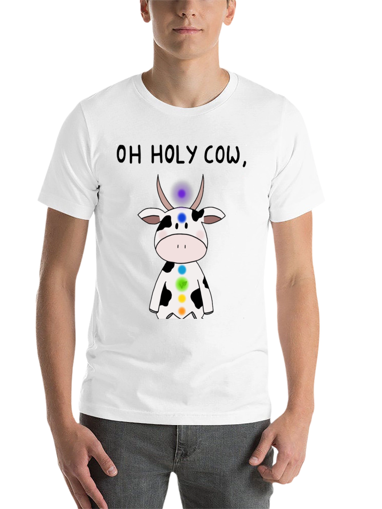 Black Oh Holy Cow Chakra T-Shirt - Spiritual Comfort view 14