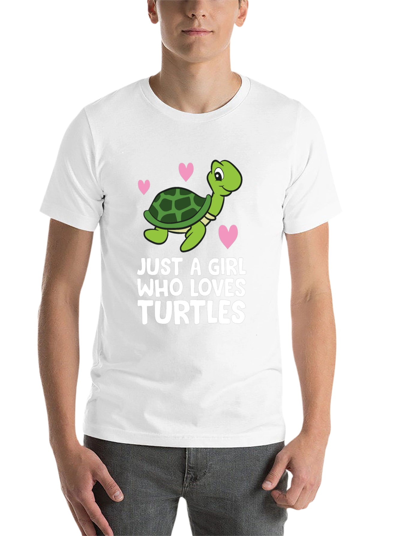 Black Cute Turtle Lover Tee - "Just A Girl Who Loves Turtles" view 14
