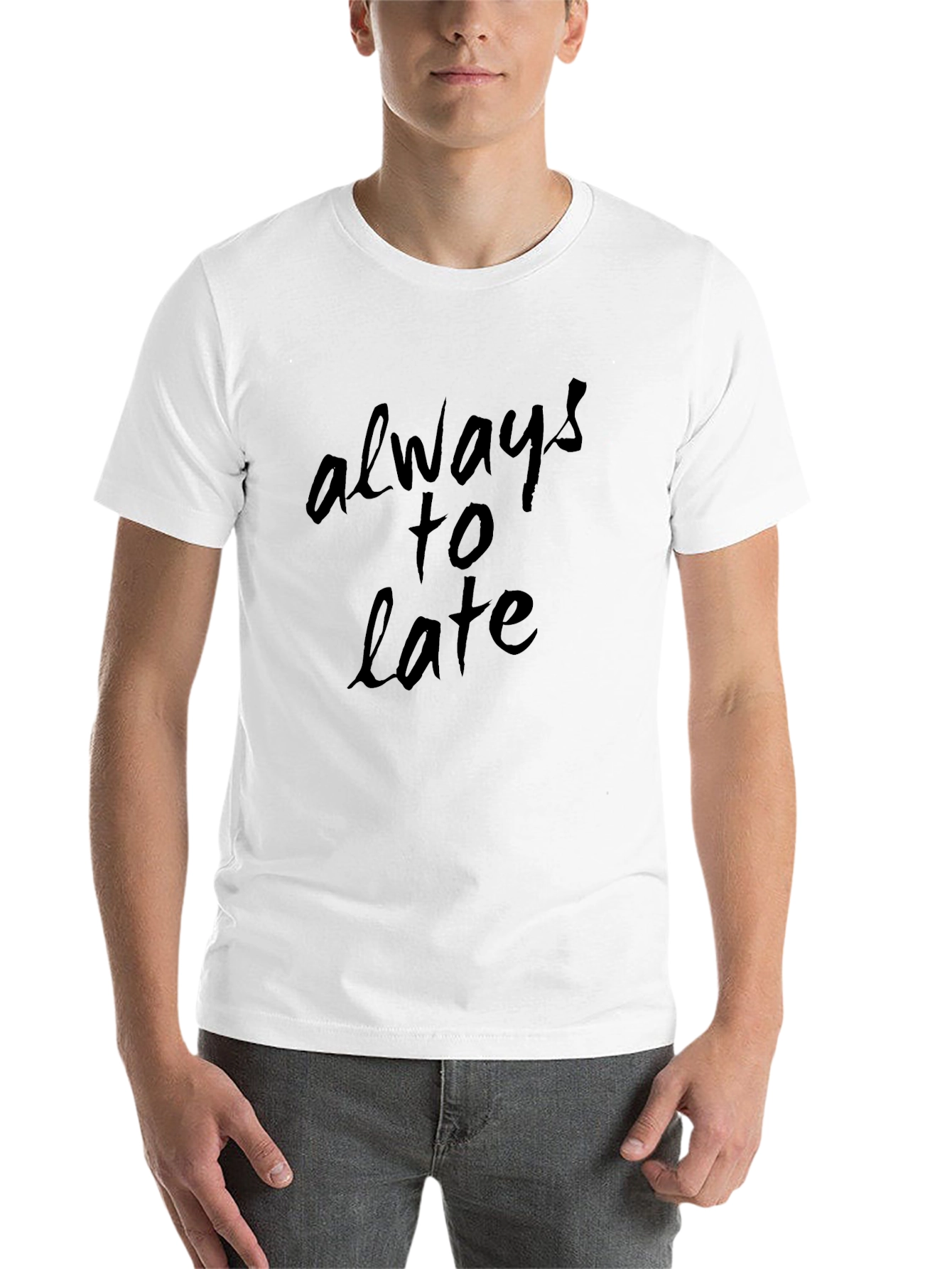 Black Always Too Late Graphic Black T-Shirt view 14