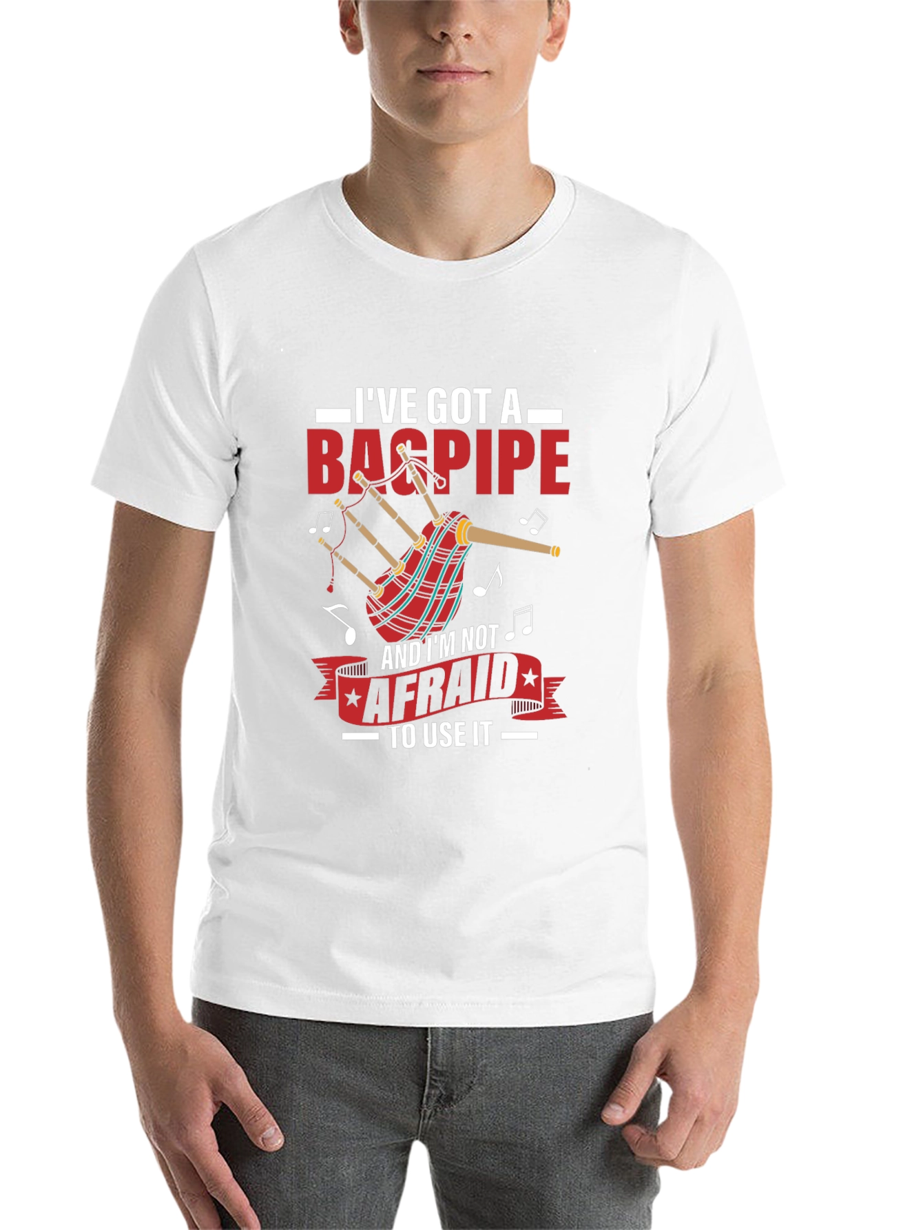 Black Bagpipe T-Shirt - I've Got A Bagpipe view 14