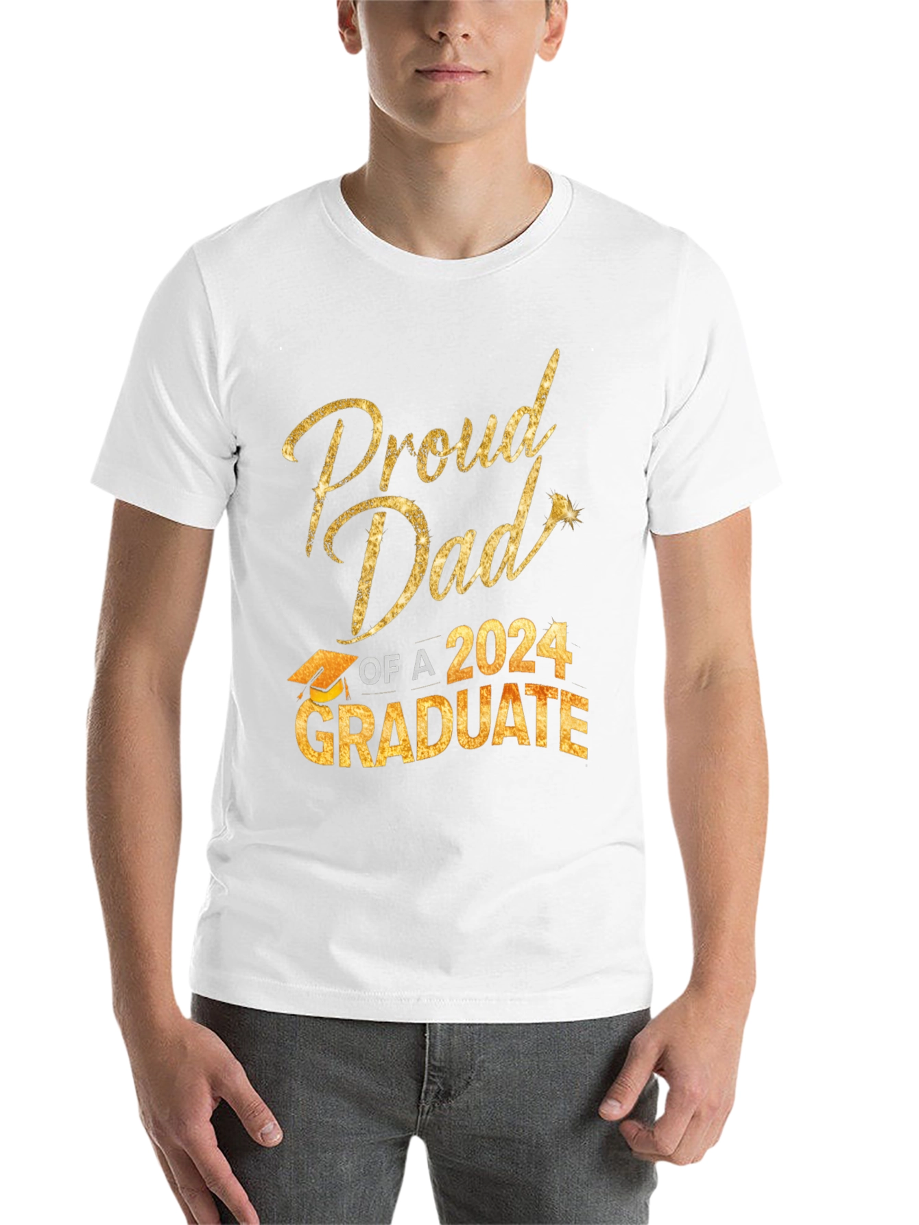 Black Proud Dad of a 2024 Graduate T-Shirt view 14