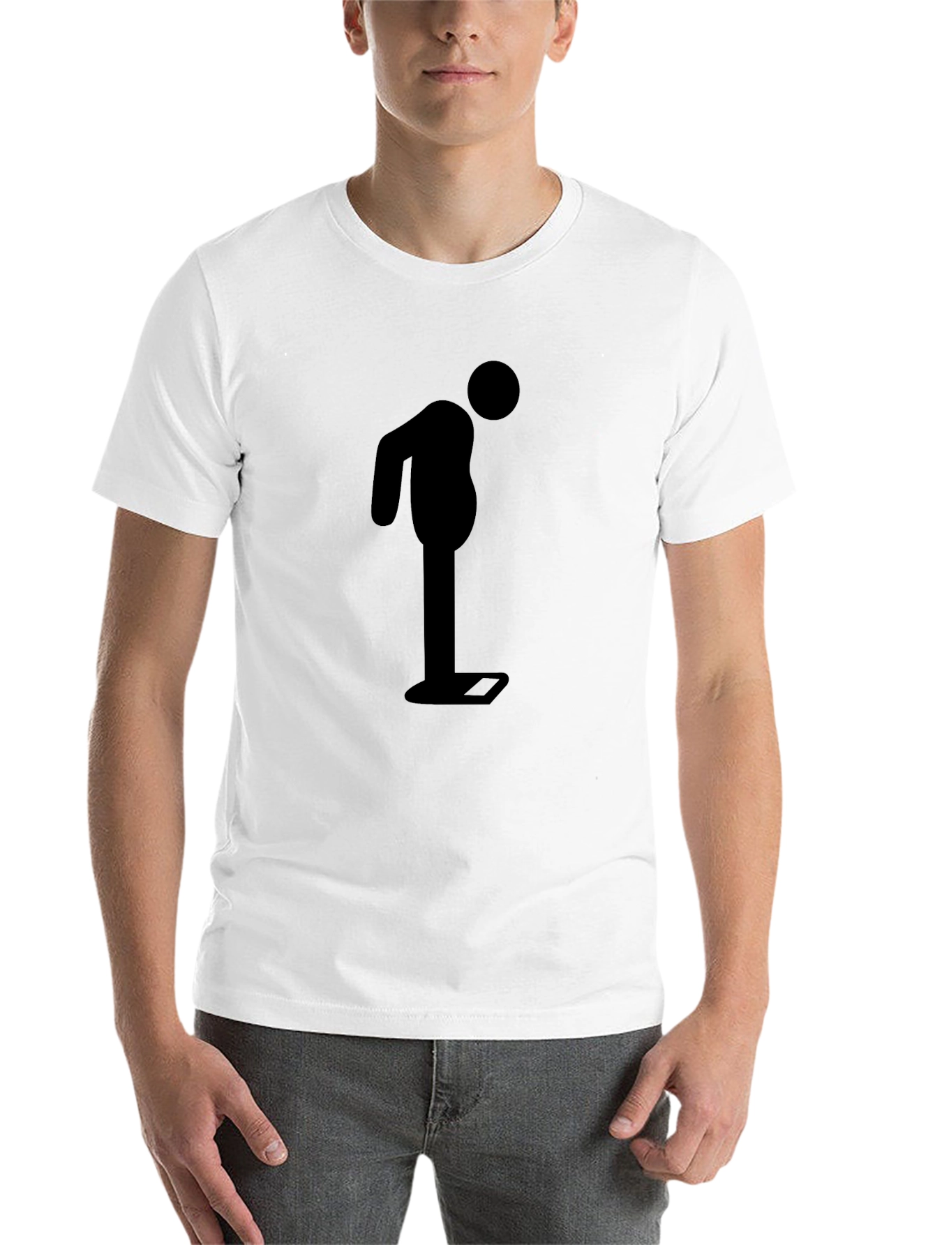 Black Funny Weight Loss T-Shirt - Weighing Man view 14