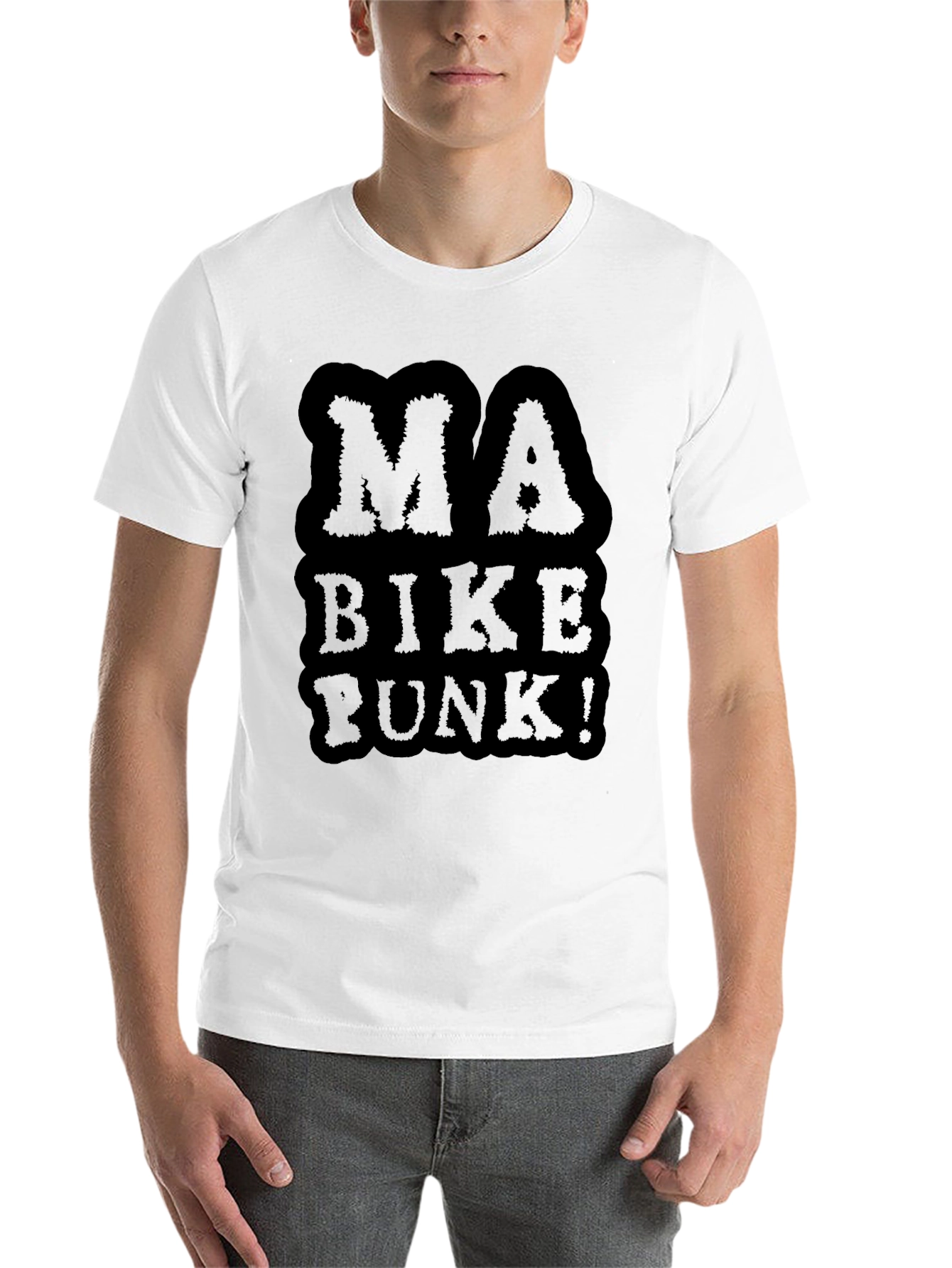Black Ma Bike Punk Graphic Tee - Black Cotton T-Shirt view 14