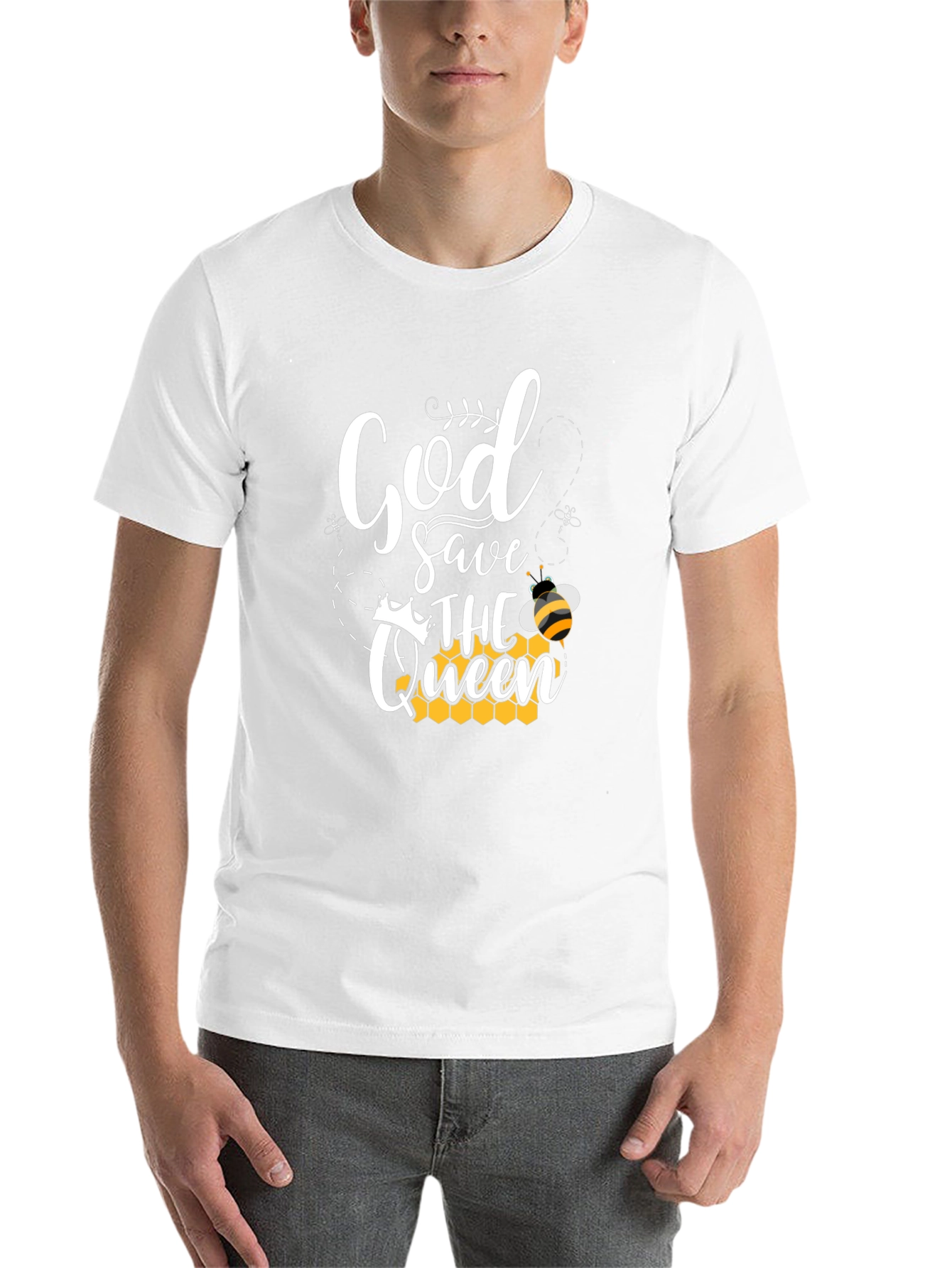 Black God Save The Queen Bee T-Shirt view 14