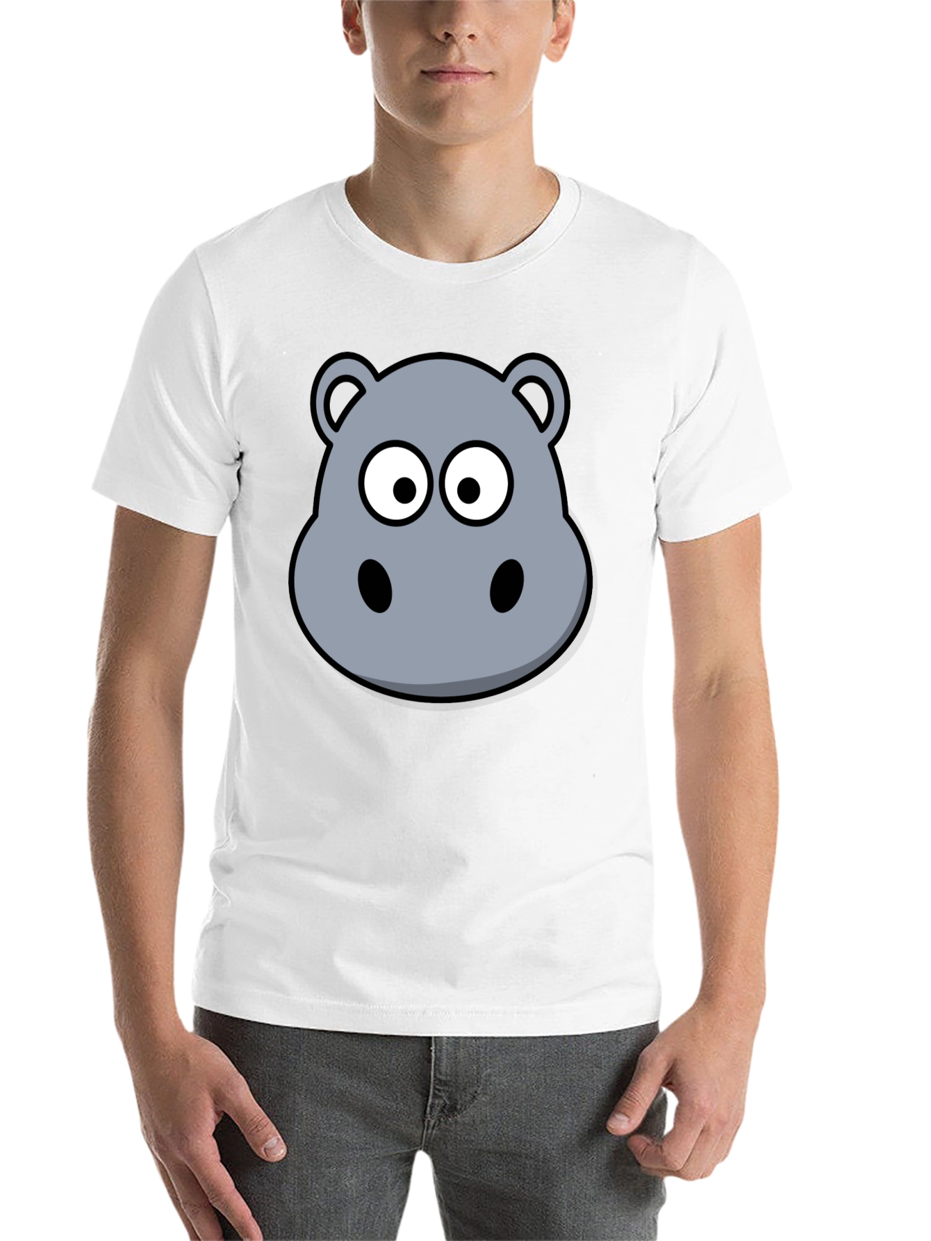 Black Hippo Graphic Print Black T-Shirt view 14