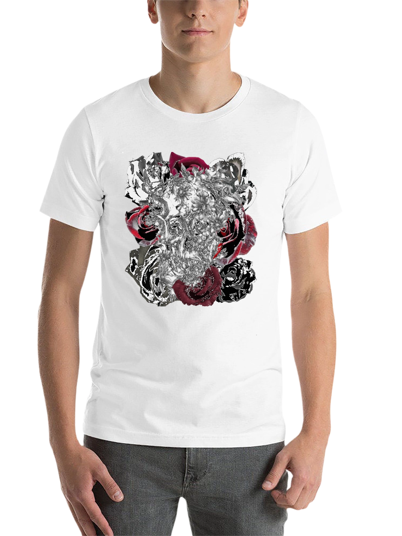 Black Skull Roses Graphic Tee - Unique Design view 14