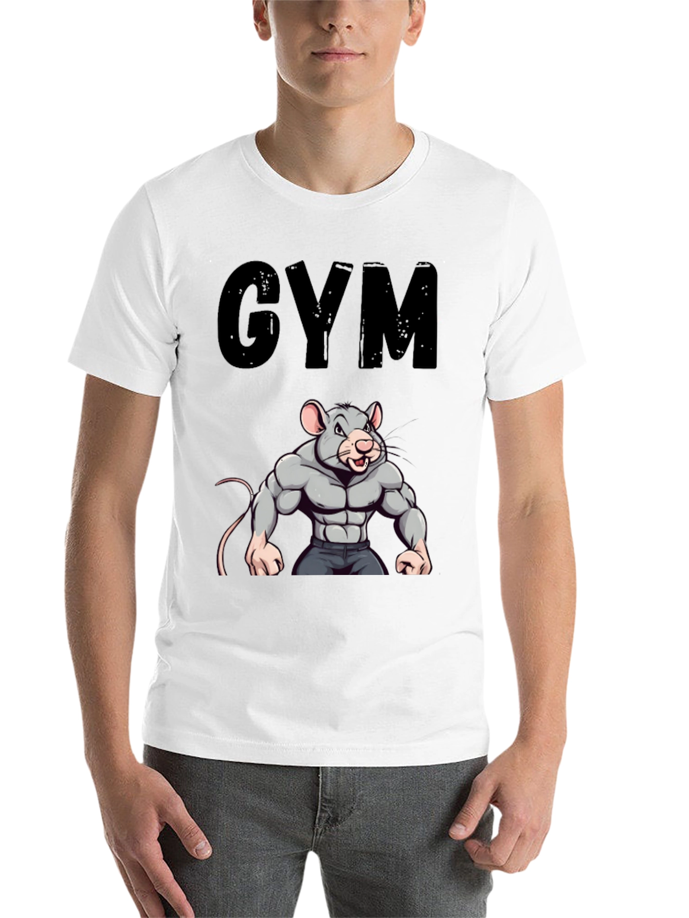 Black Gym Rat T-Shirt - Funny Workout Tee view 14