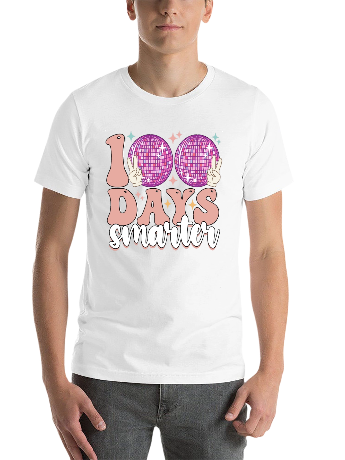Black 100 Days Smarter Disco Ball T-Shirt view 14