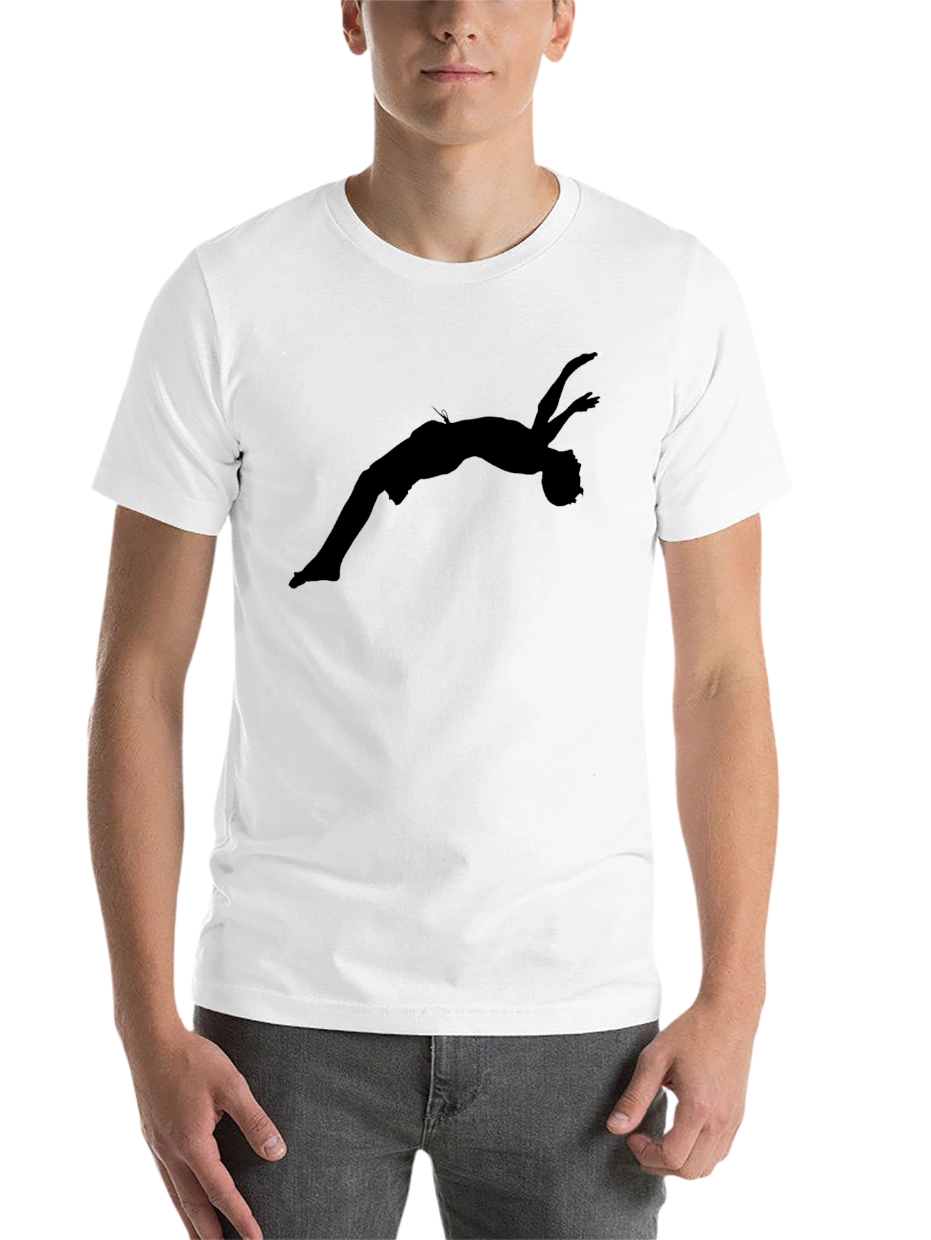 Black Black T-Shirt with Acrobat Silhouette Graphic view 14