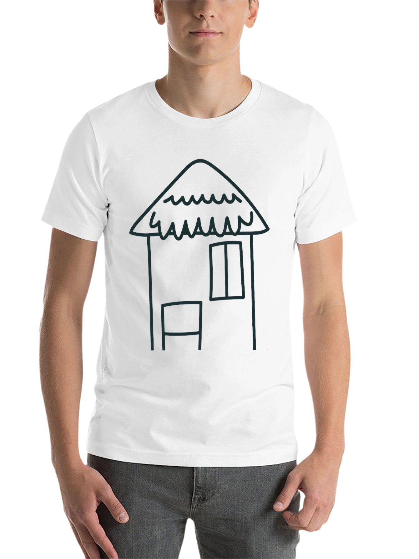 Black Whimsical House Tee - Casual Comfort view 14